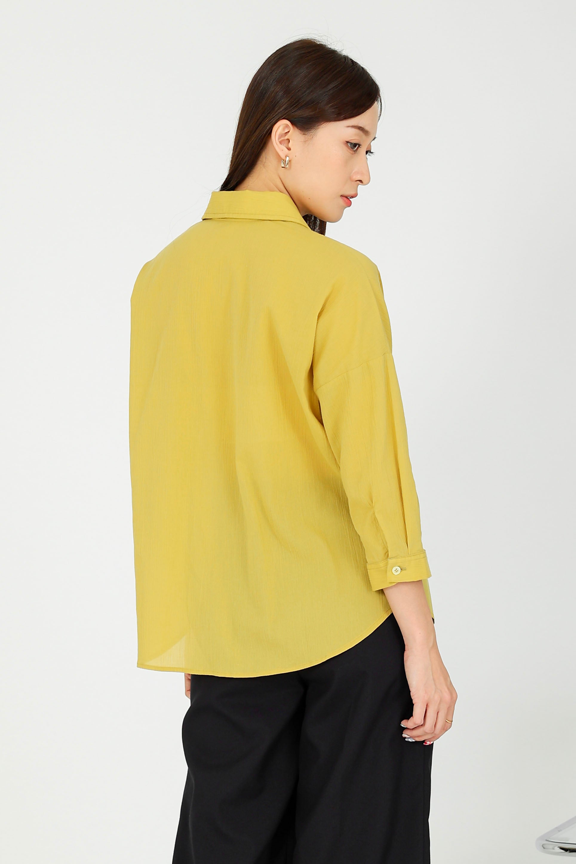 Maureen Textured Blouse - Mustard