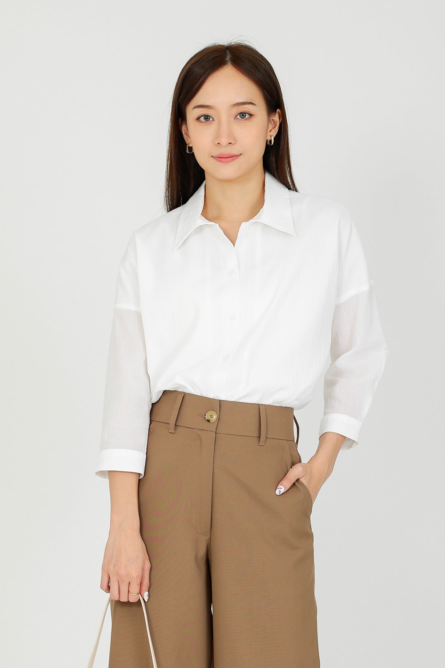 Maureen Textured Blouse - White