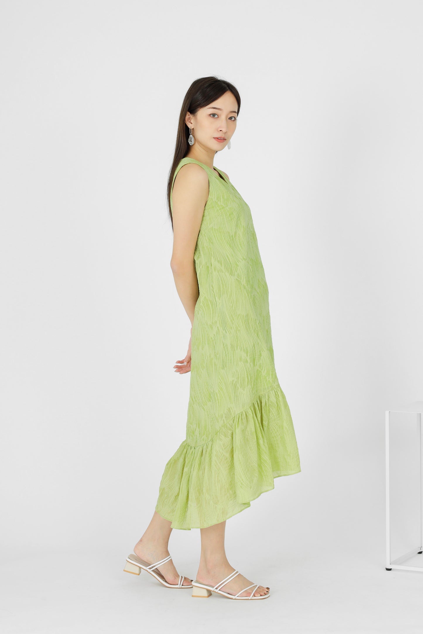 Moriah Ruffles Shift Dress - Green