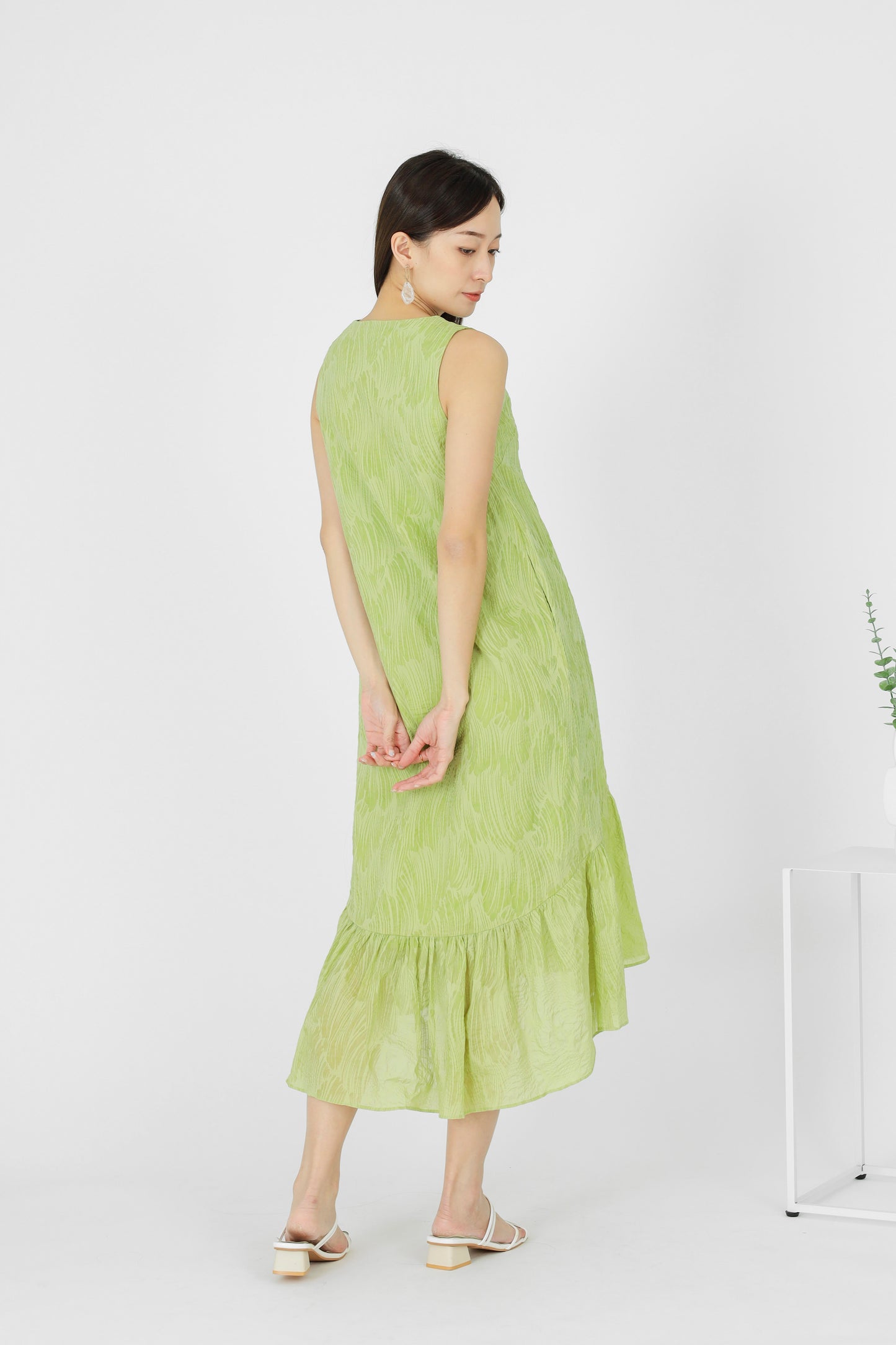 Moriah Ruffles Shift Dress - Green