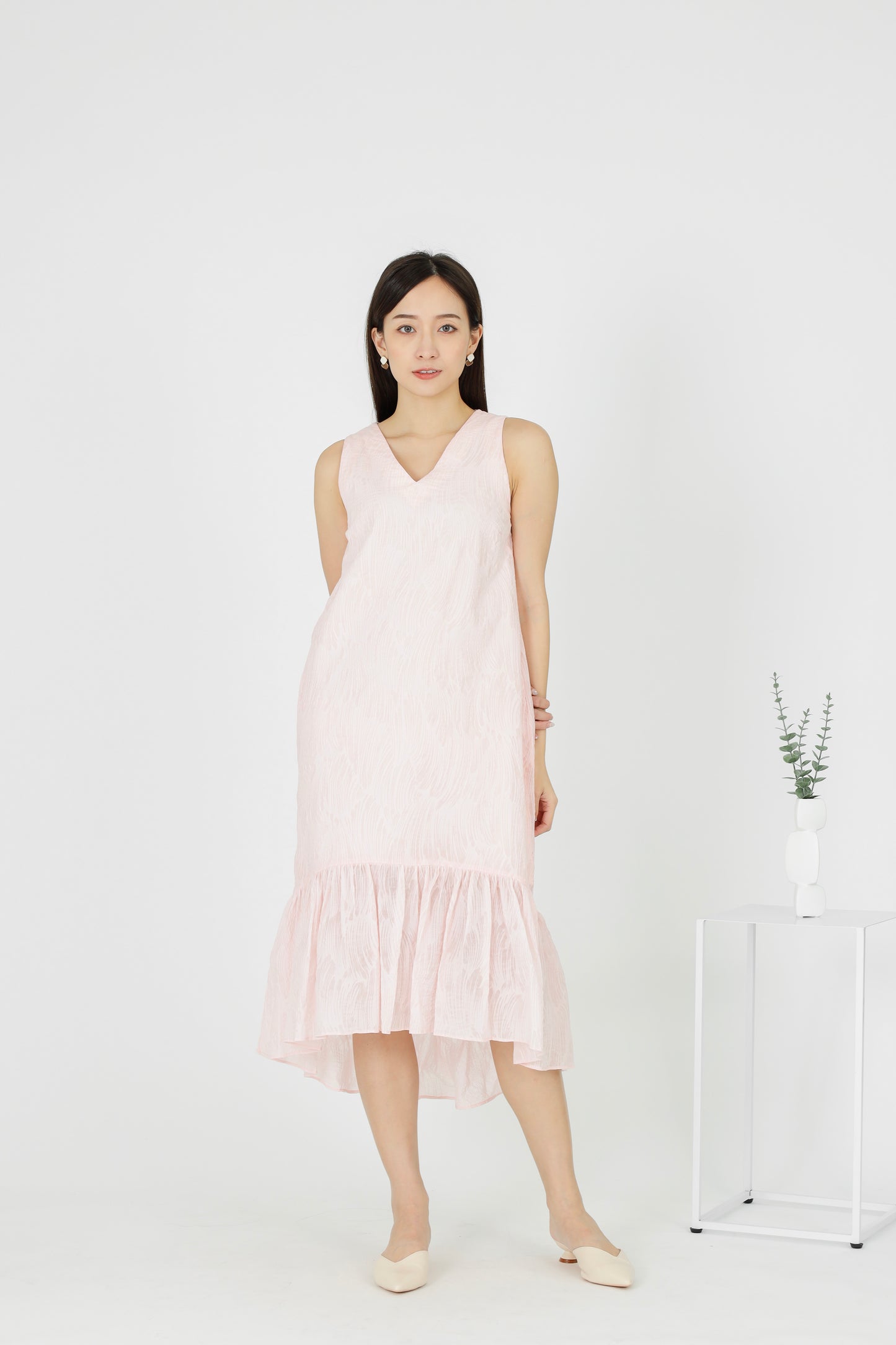 Moriah Ruffles Shift Dress - Pink