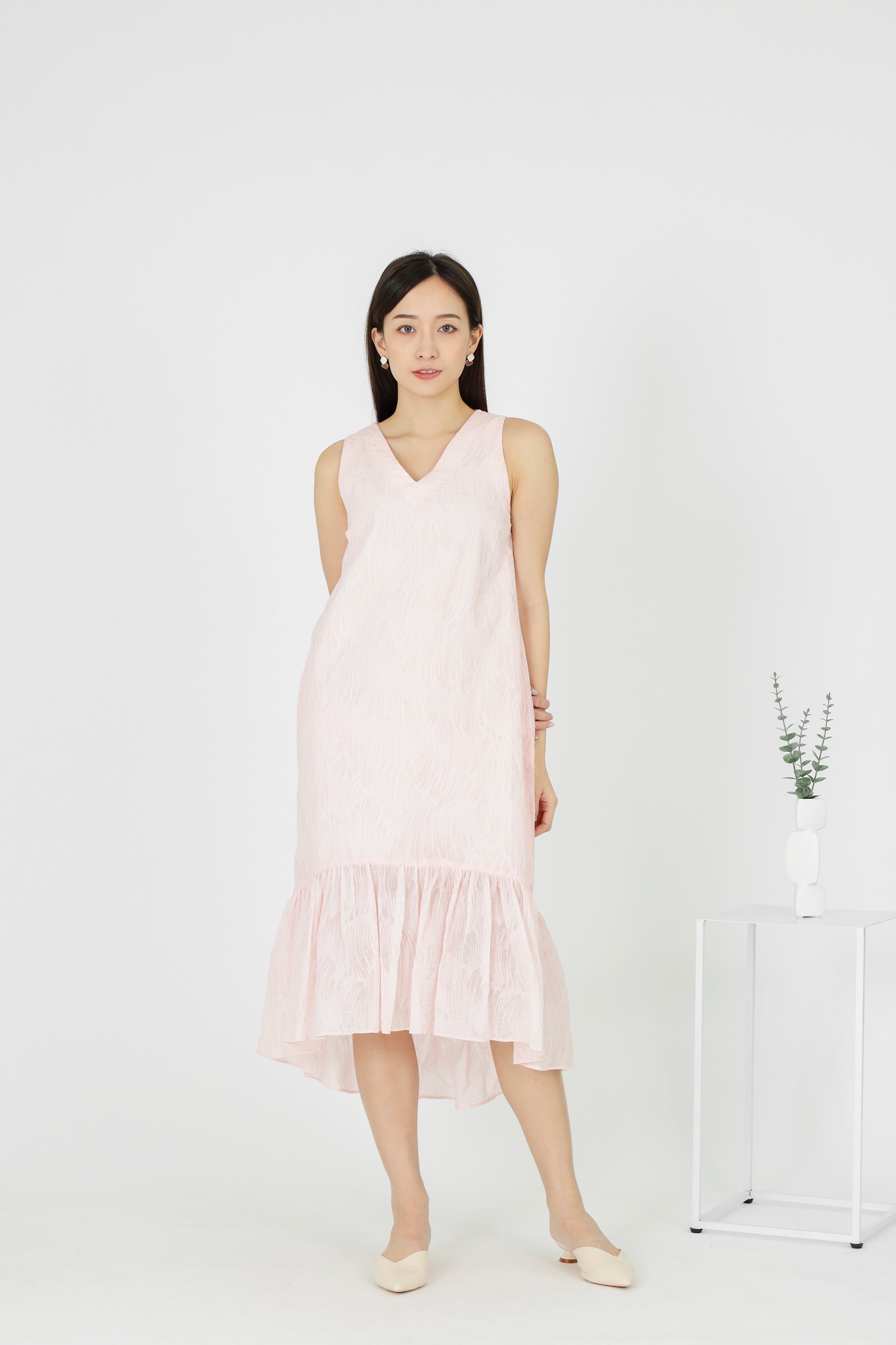 Moriah Ruffles Shift Dress - Pink