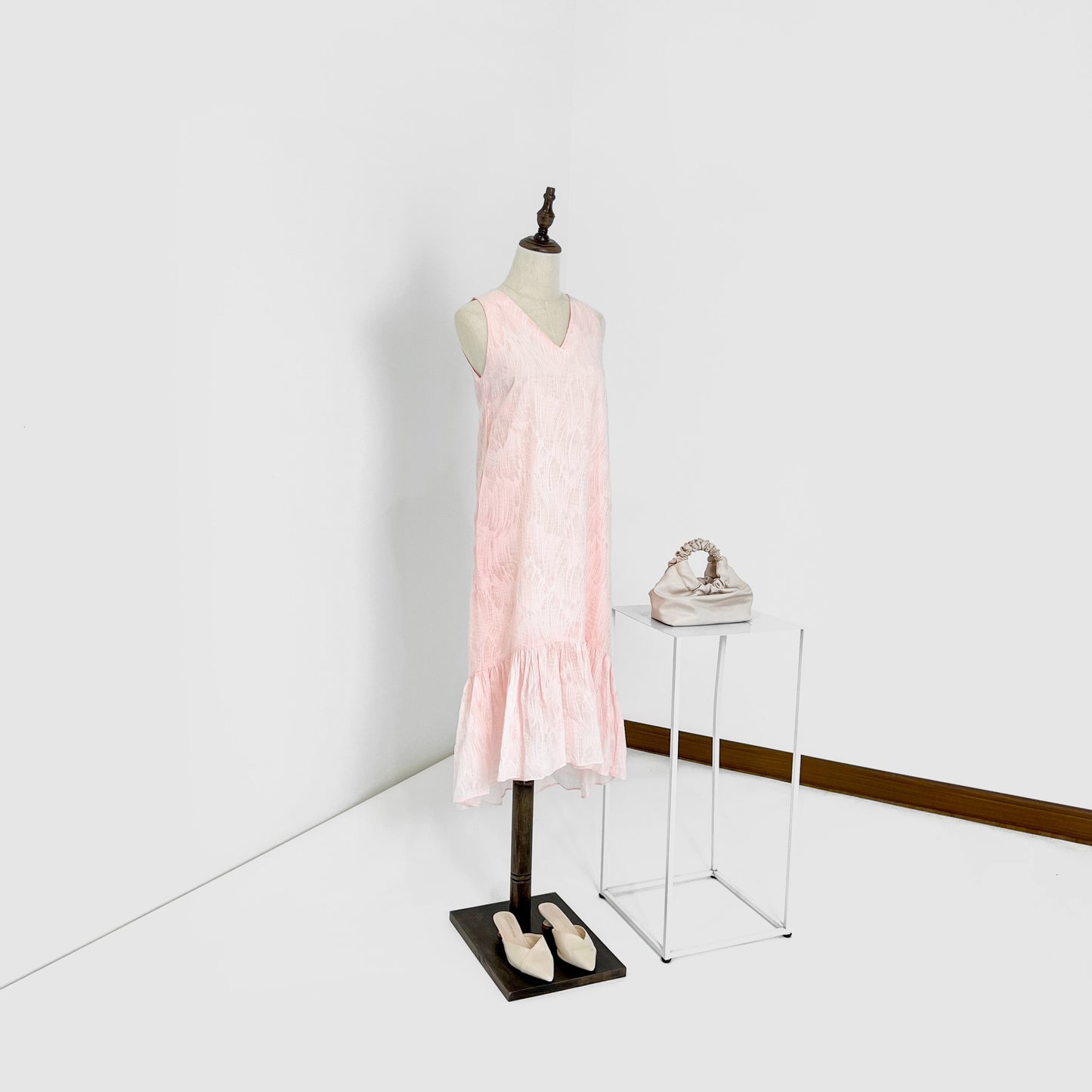 Moriah Ruffles Shift Dress - Pink