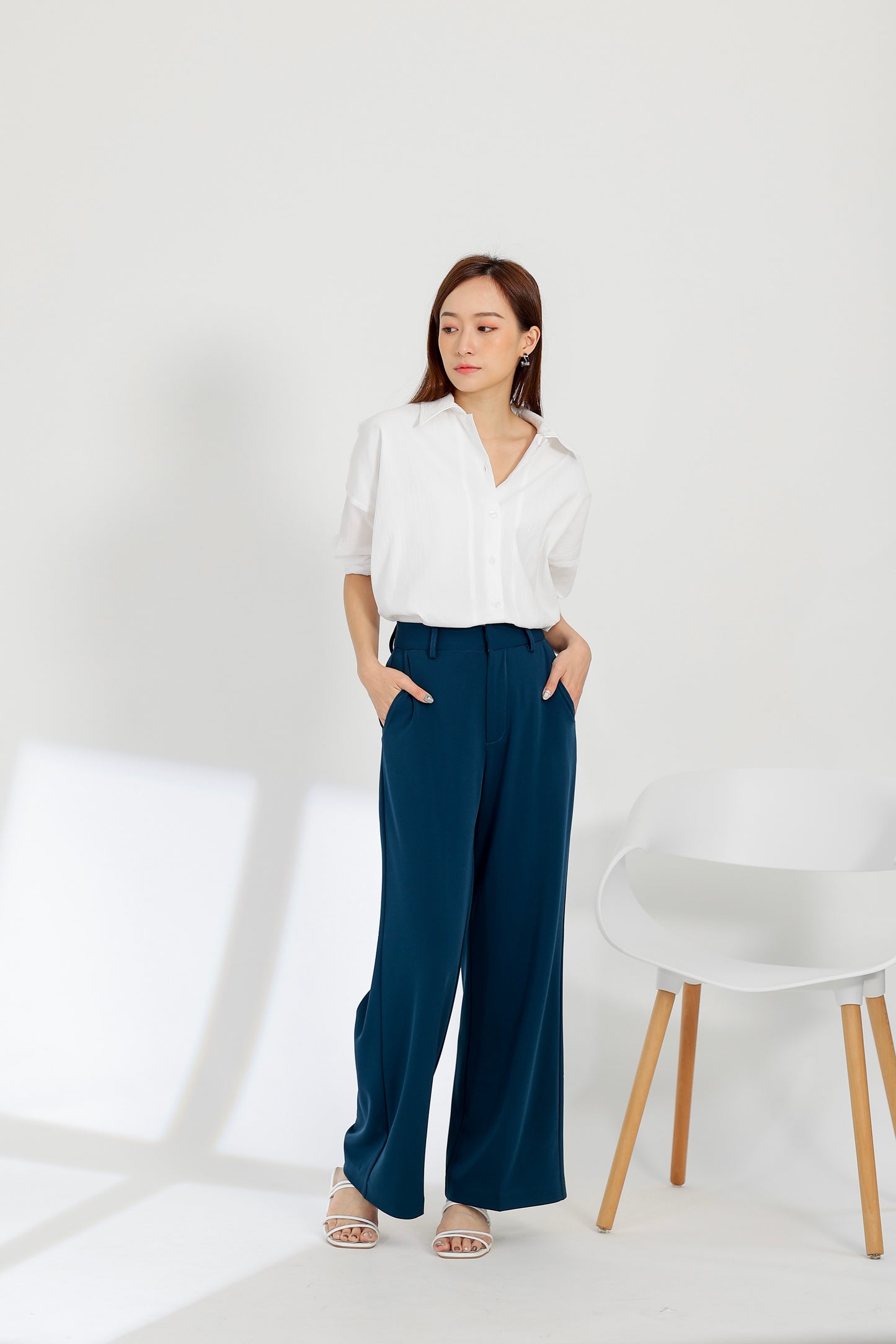 Nadine Straight Pants - Turquoise