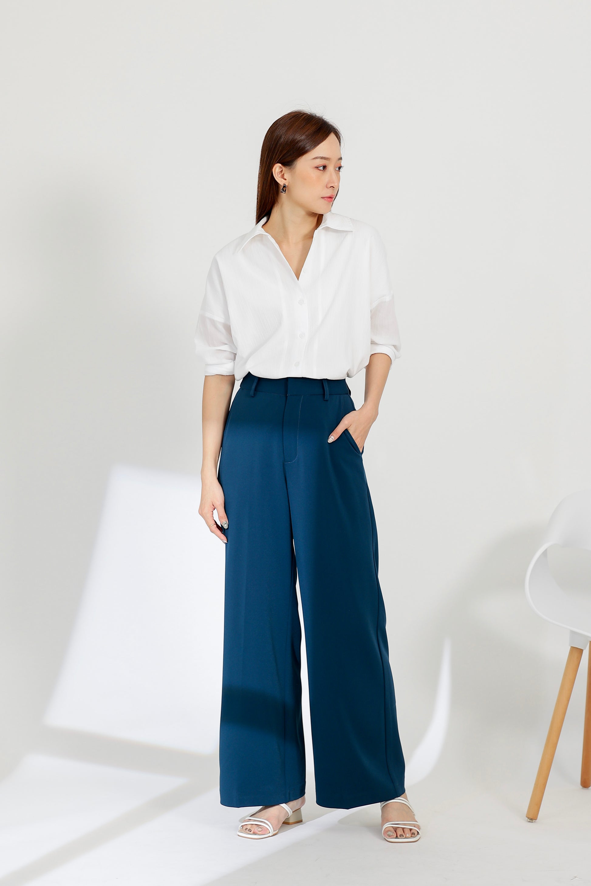 Nadine Straight Pants - Turquoise