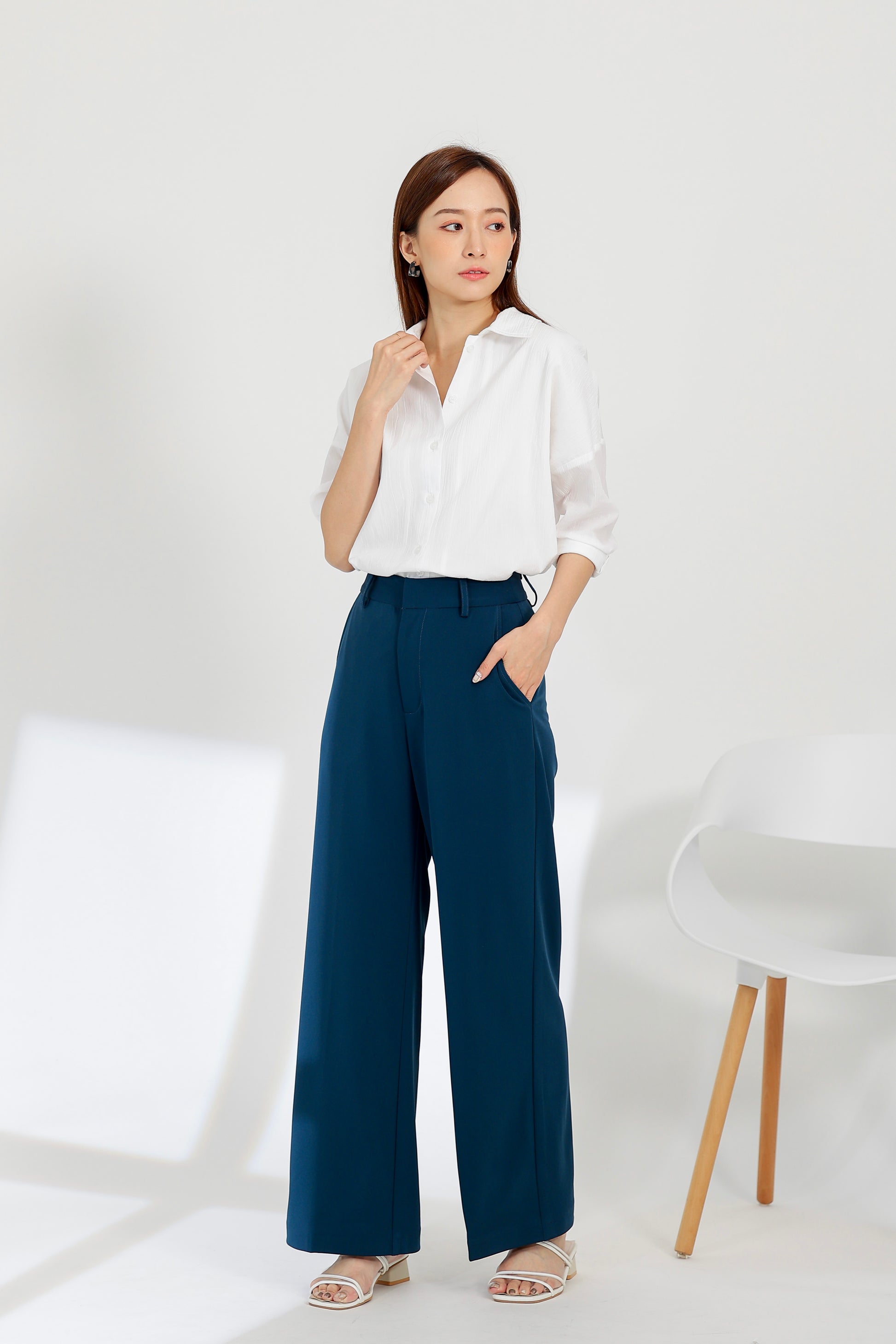 Nadine Straight Pants - Turquoise
