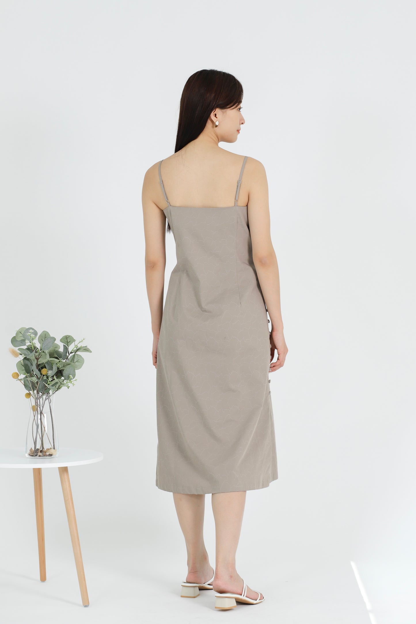 Odessa Side Button Dress - Brown