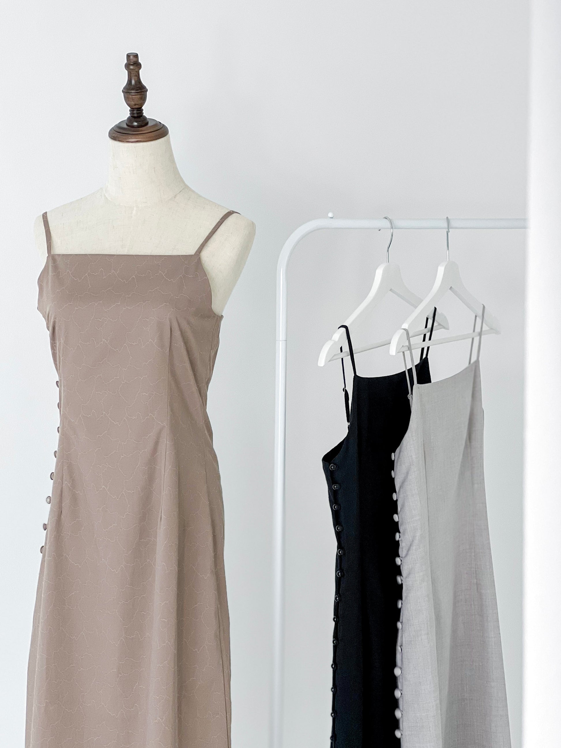 Odessa Side Button Dress - Brown
