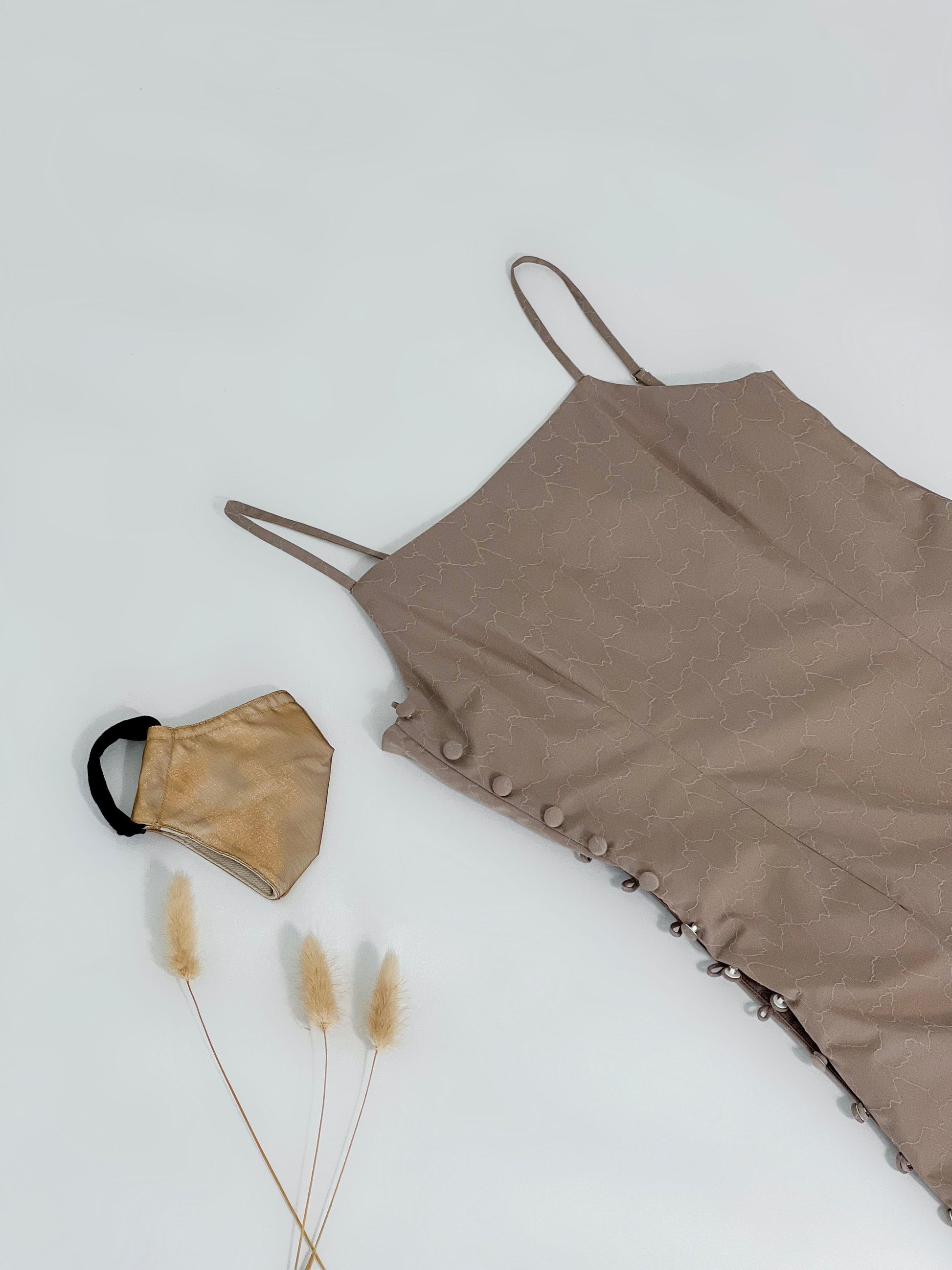 Odessa Side Button Dress - Brown