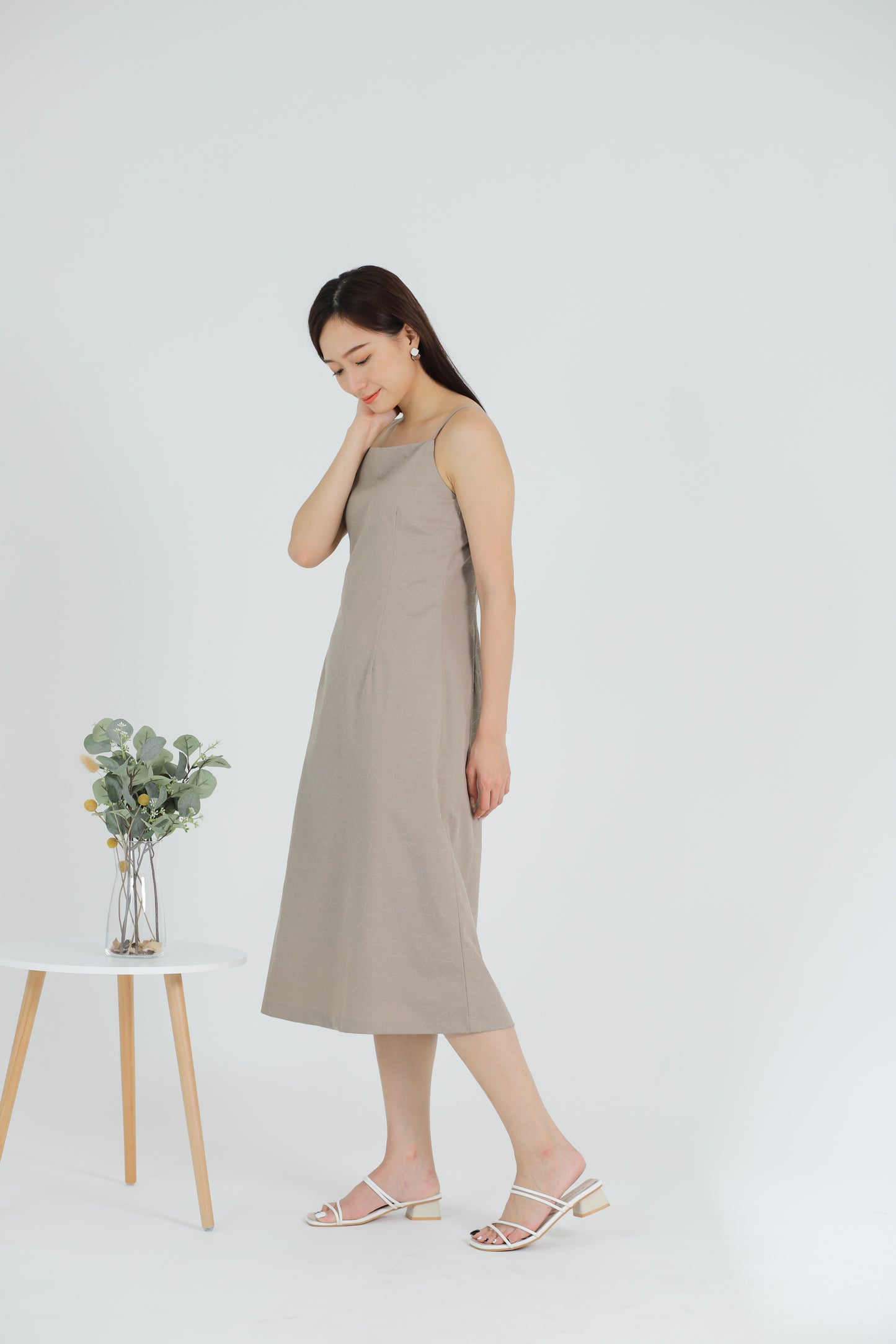 Odessa Side Button Dress - Brown