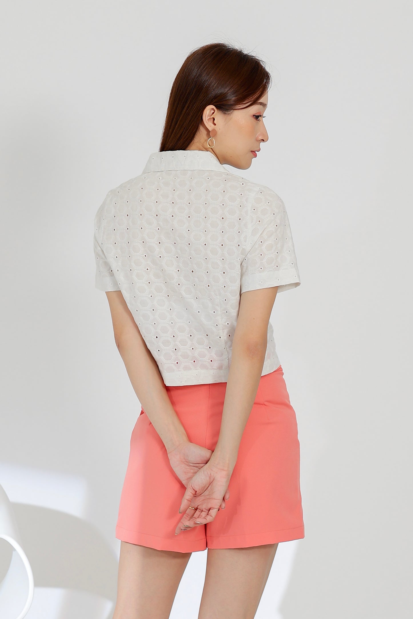 Paige Notched Collar Shirt - Cream