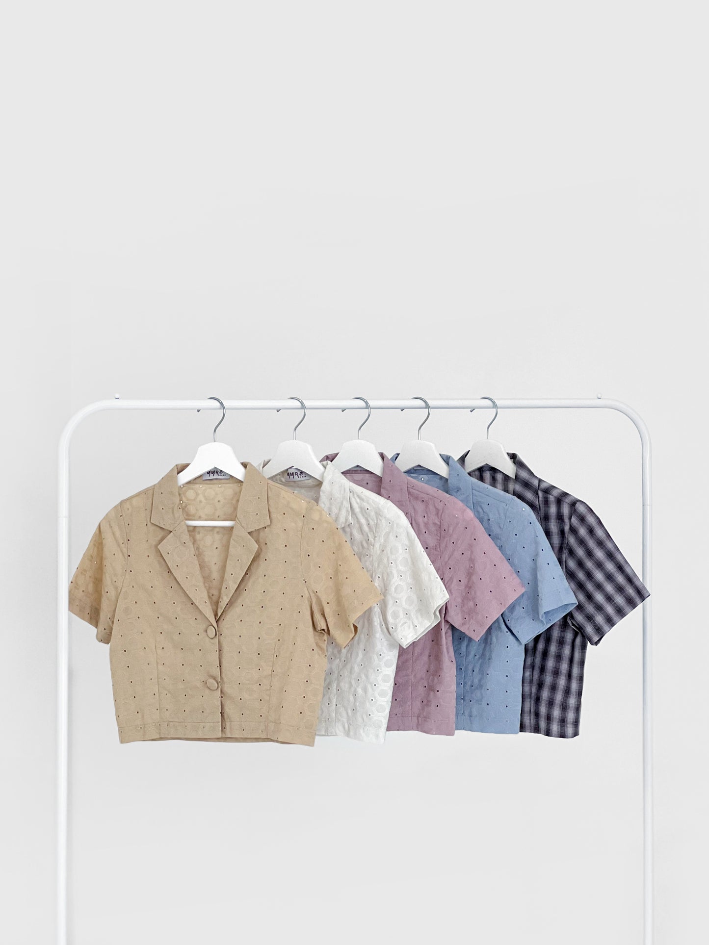 Paige Notched Collar Shirt - Gingham
