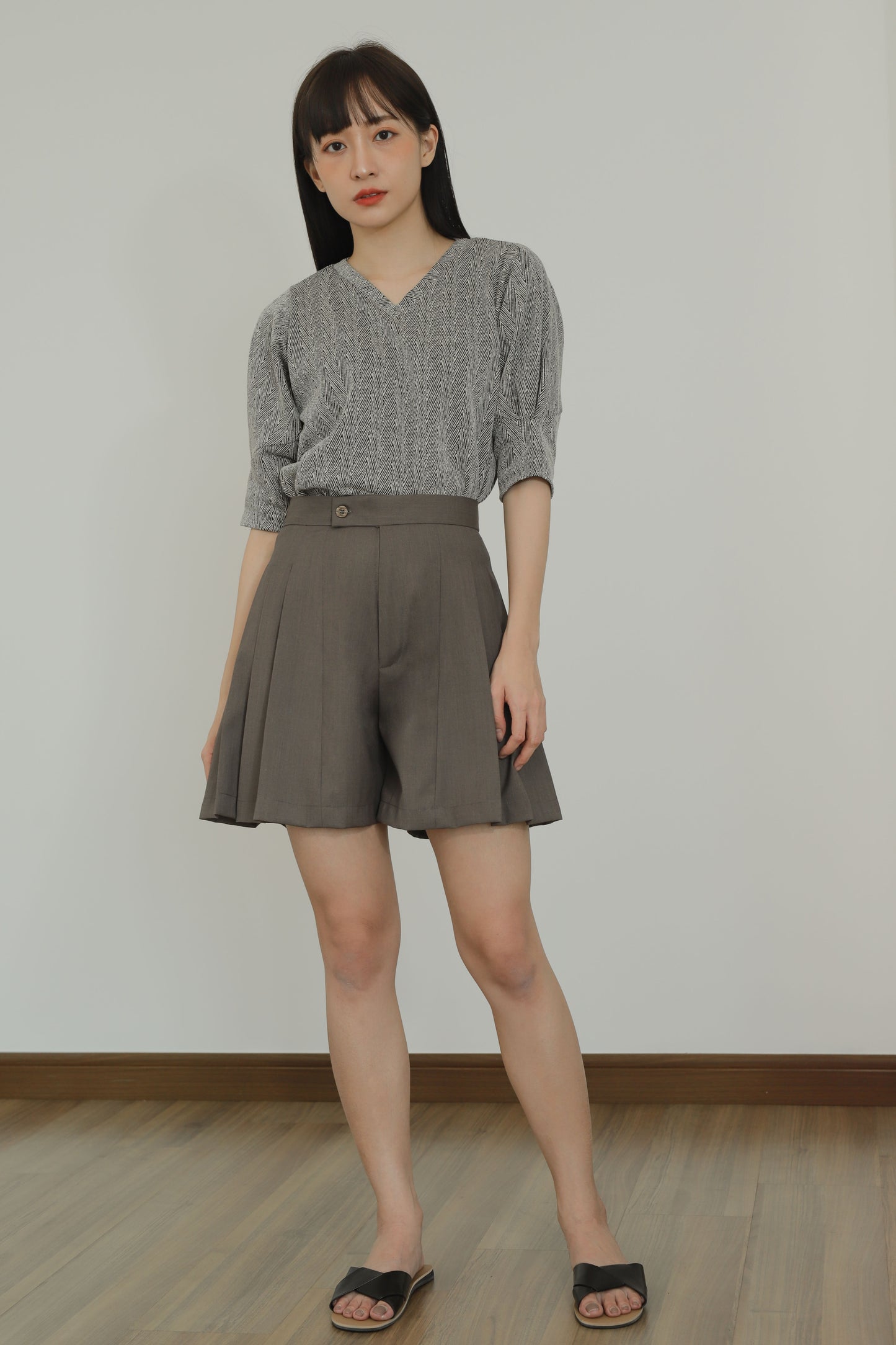 Alize Pleated Skort - Brown