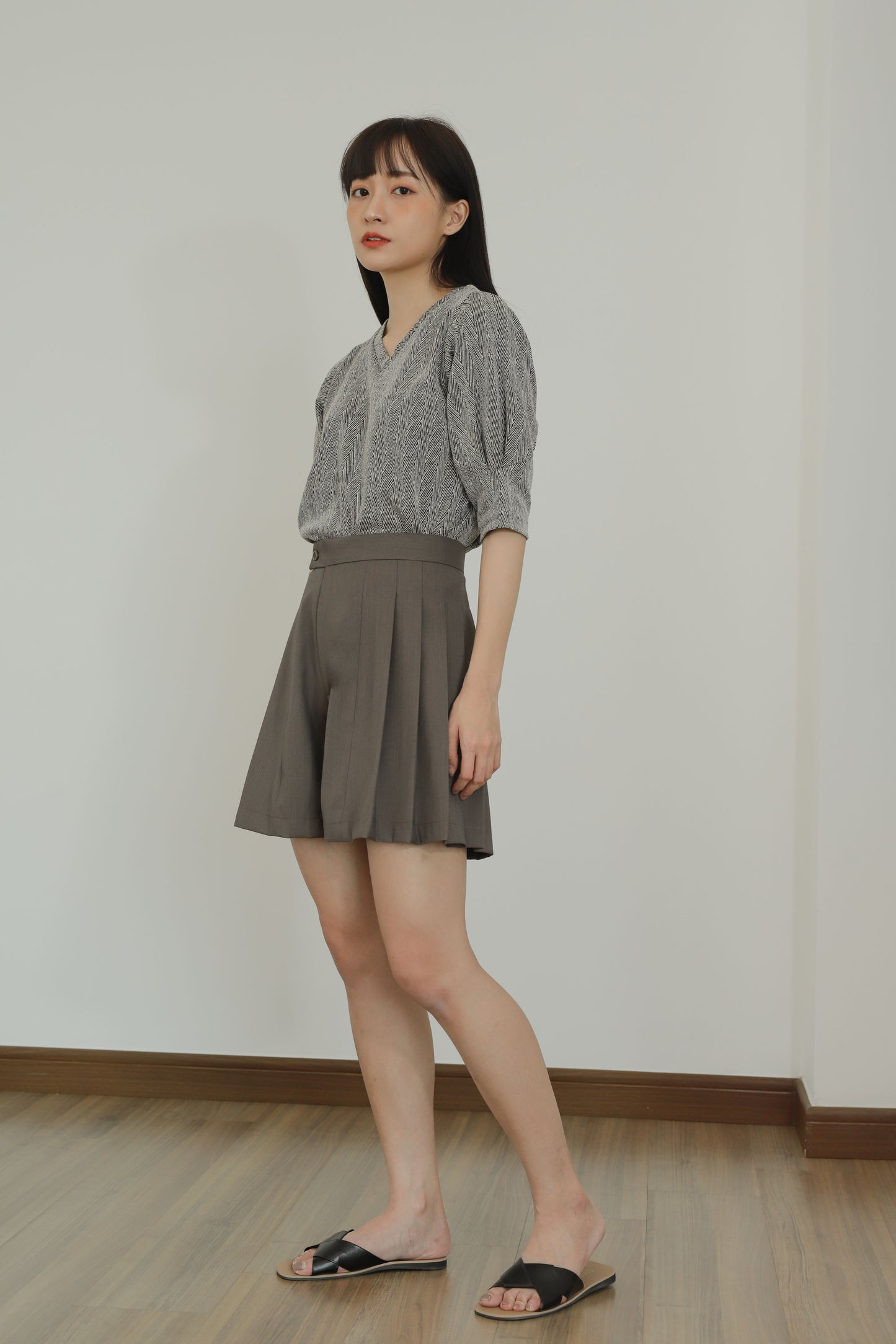 Alize Pleated Skort - Brown