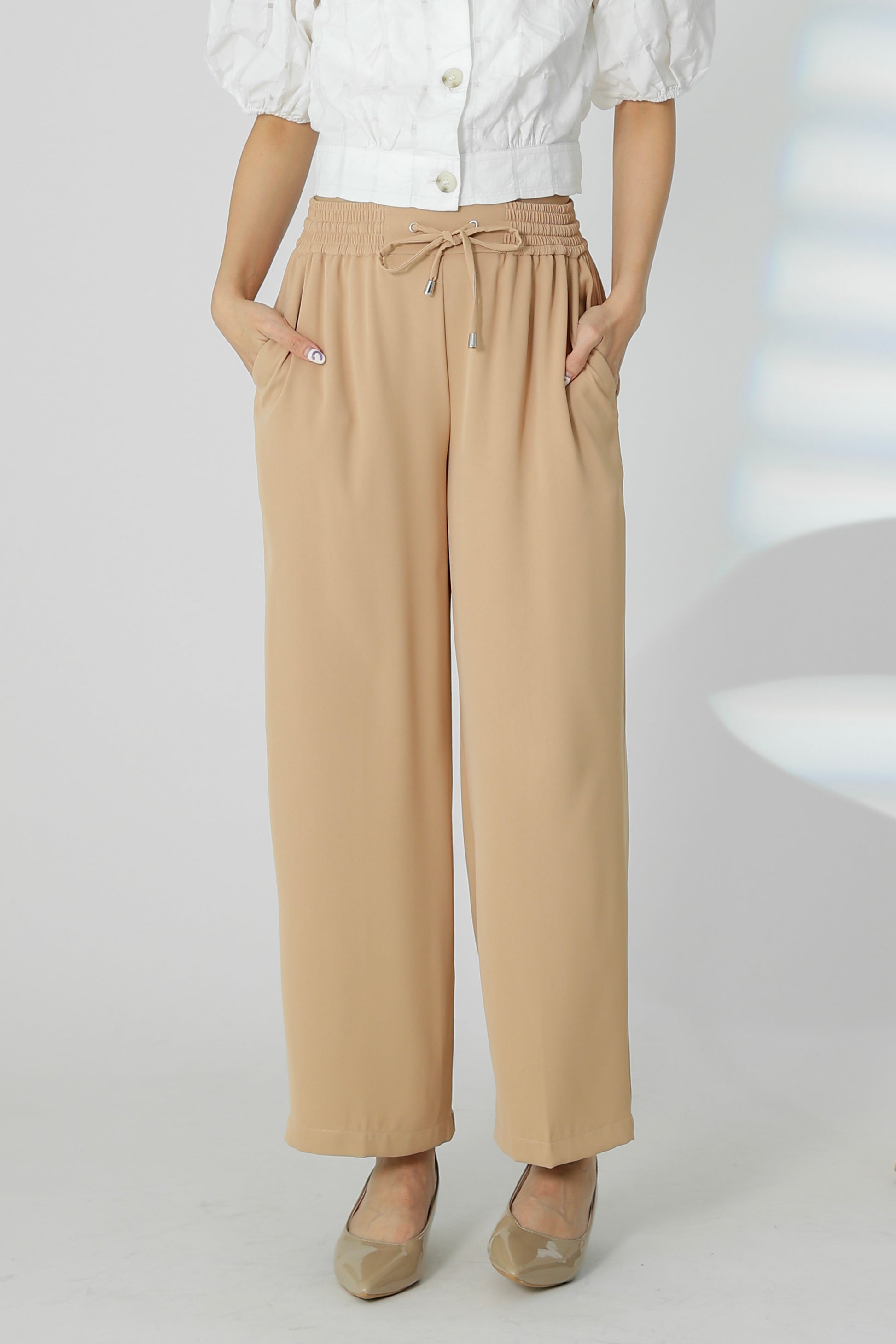 Parker Drawstring Pant - Beige