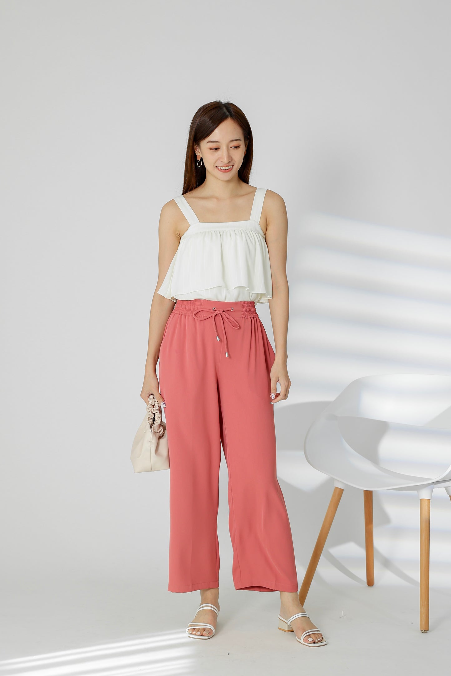 Parker Drawstring Pant - Coral