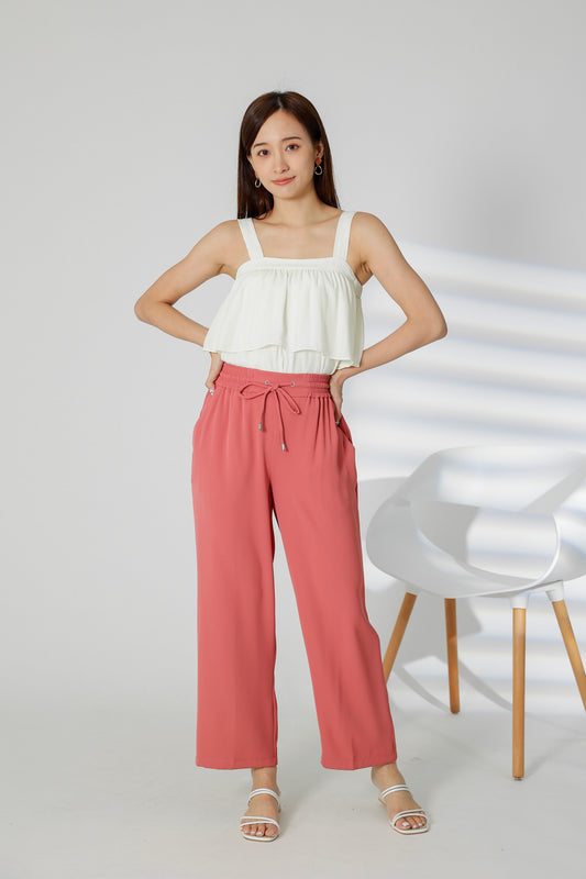 Parker Drawstring Pant - Coral