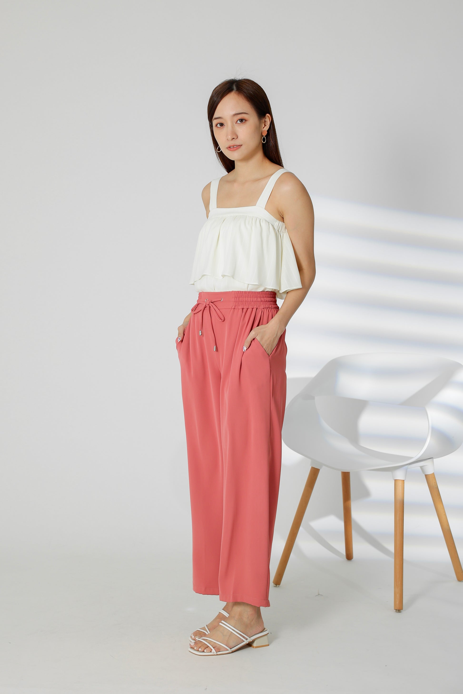 Parker Drawstring Pant - Coral