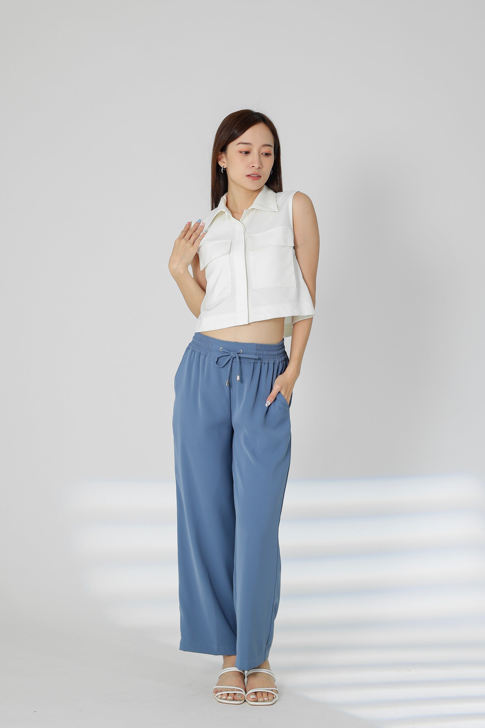 Parker Drawstring Pant - Light Blue
