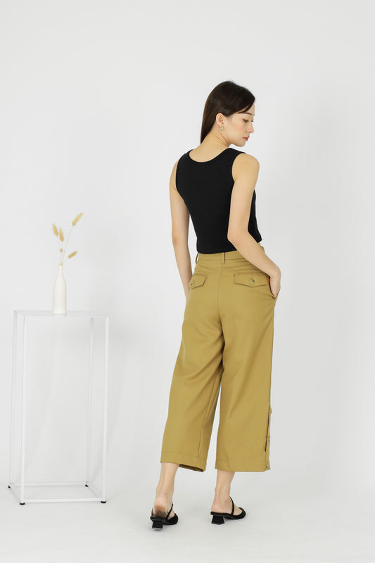 Ronda Buttoned Pant - Sand