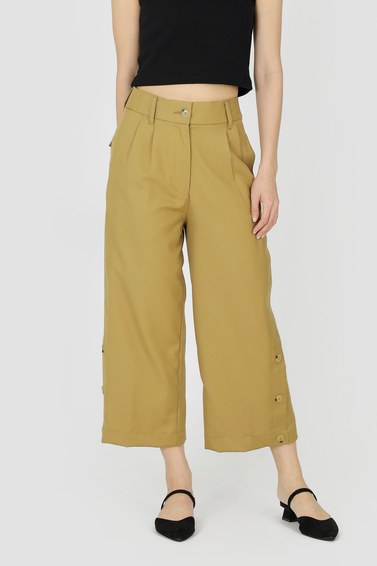Ronda Buttoned Pant - Sand