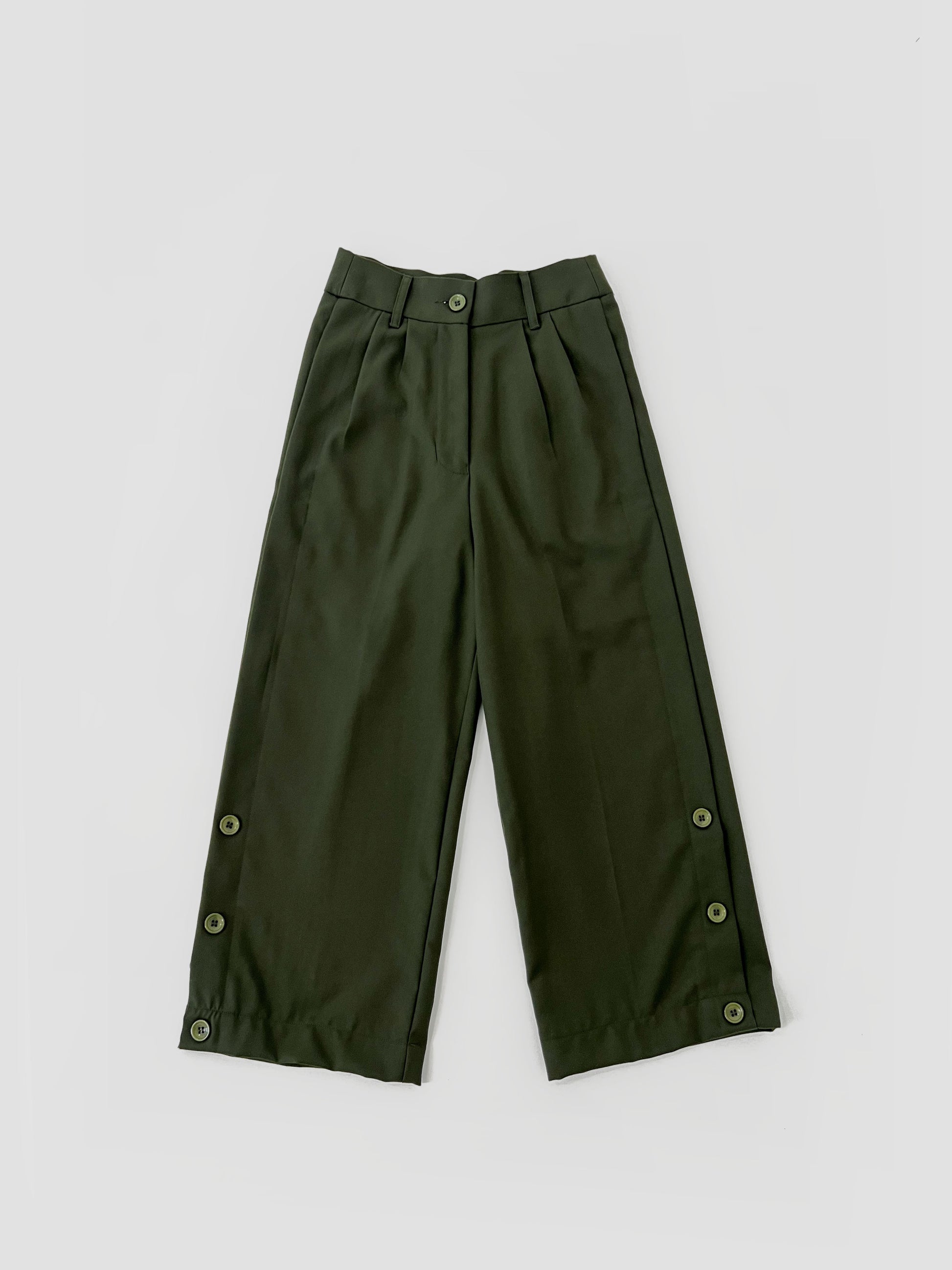 Ronda Buttoned Pant - Army Green