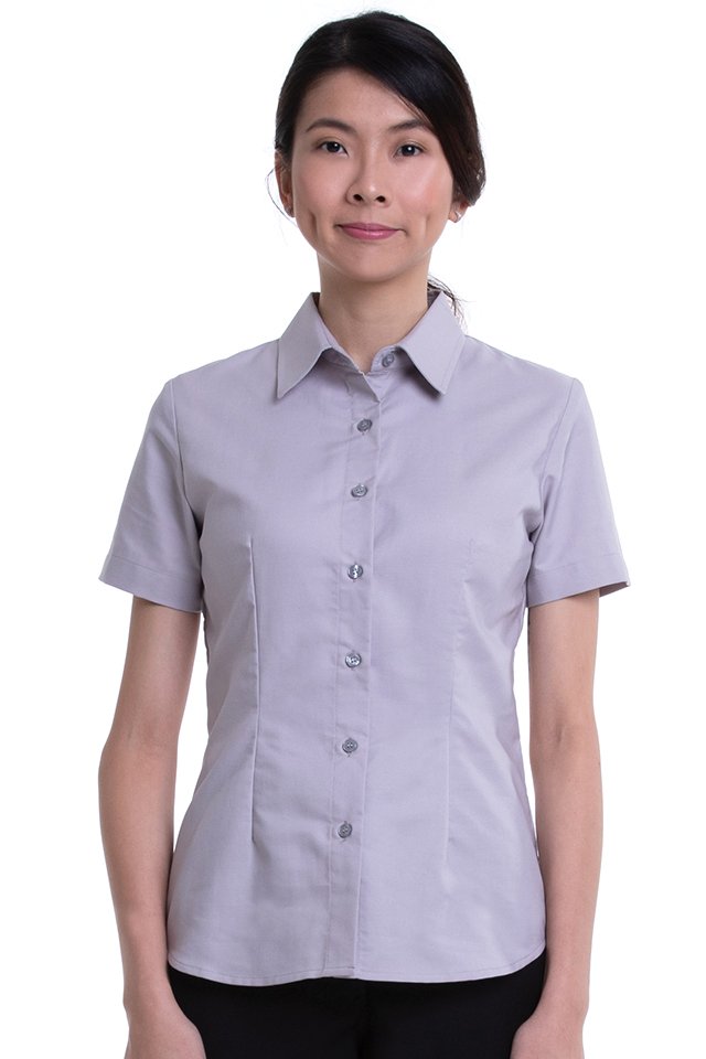 Ladies Classic Short Sleeve Blouse (FHA-1816)