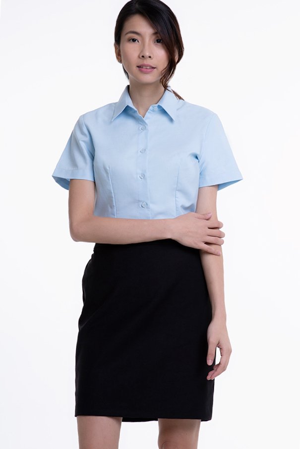 Ladies Classic Short Sleeve Blouse (FHA-1816)