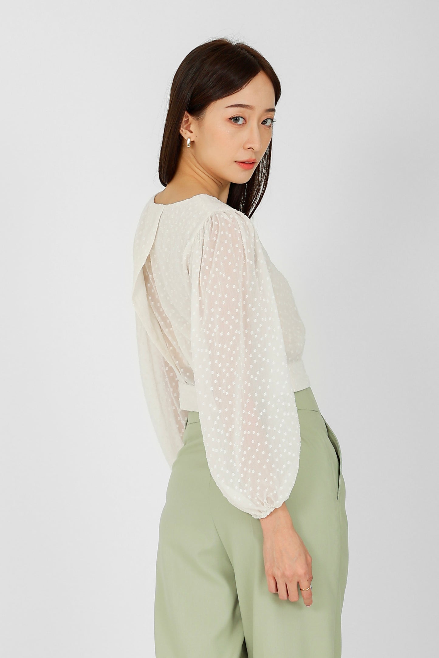 Suvi Textured Chiffon Top - Ivory