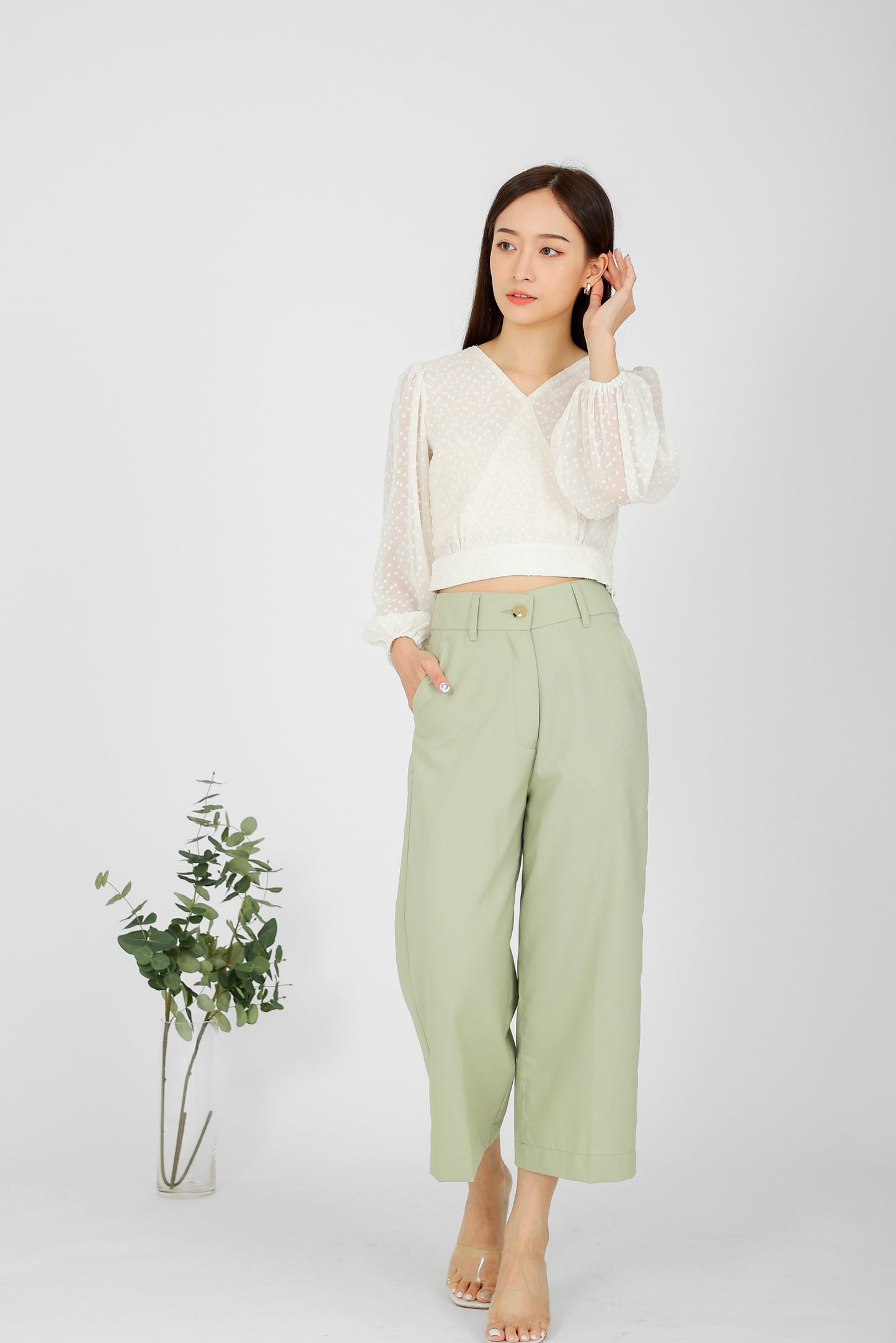 Suvi Textured Chiffon Top - Ivory