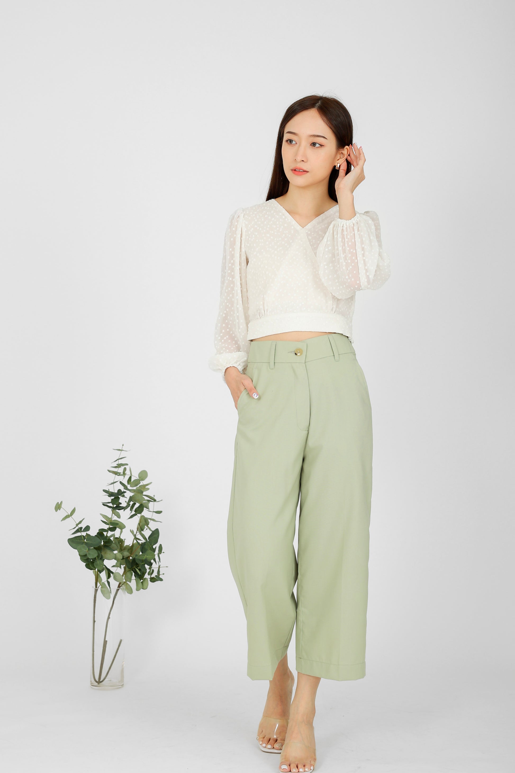 Suvi Textured Chiffon Top - Ivory
