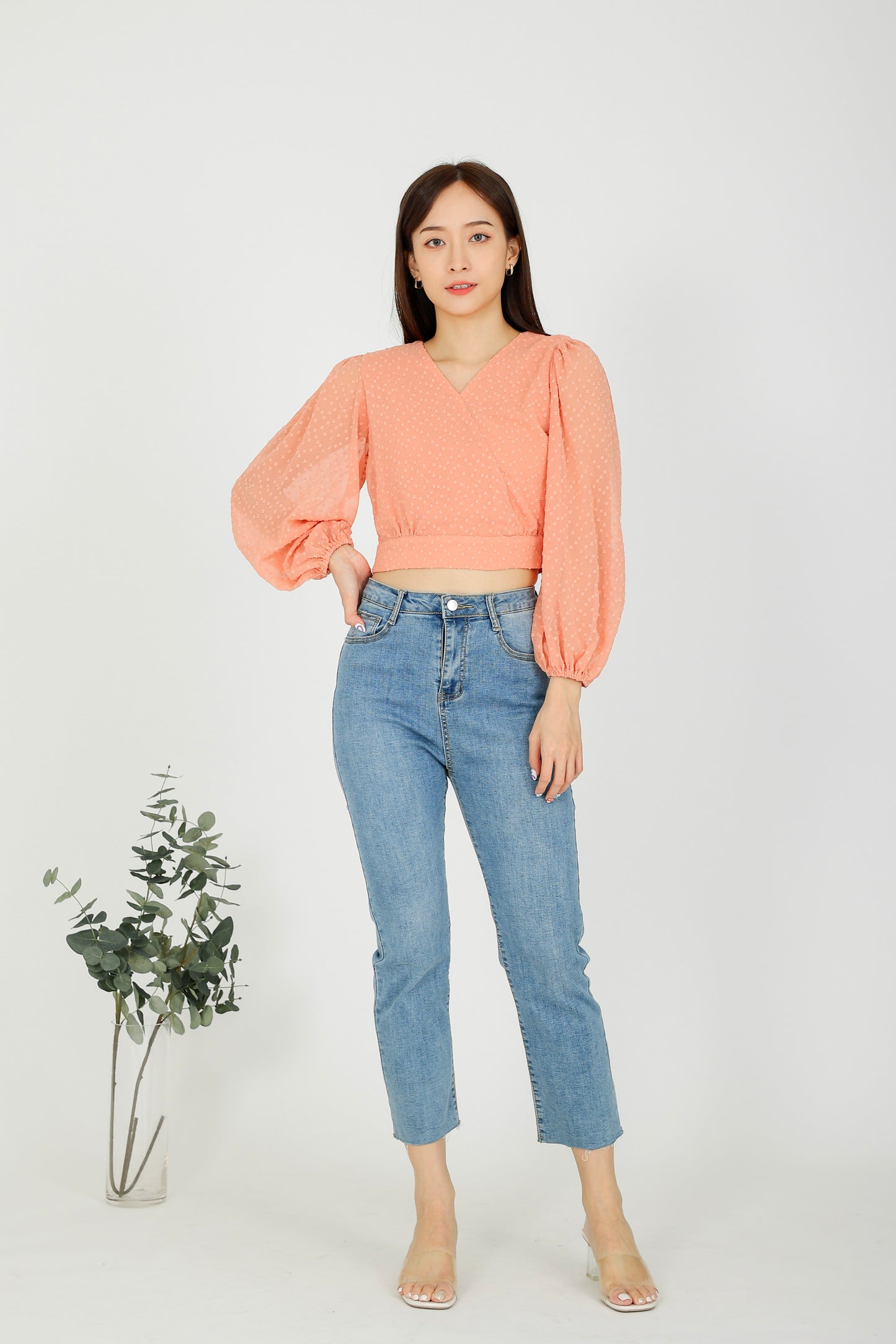 Suvi Textured Chiffon Top - Blush