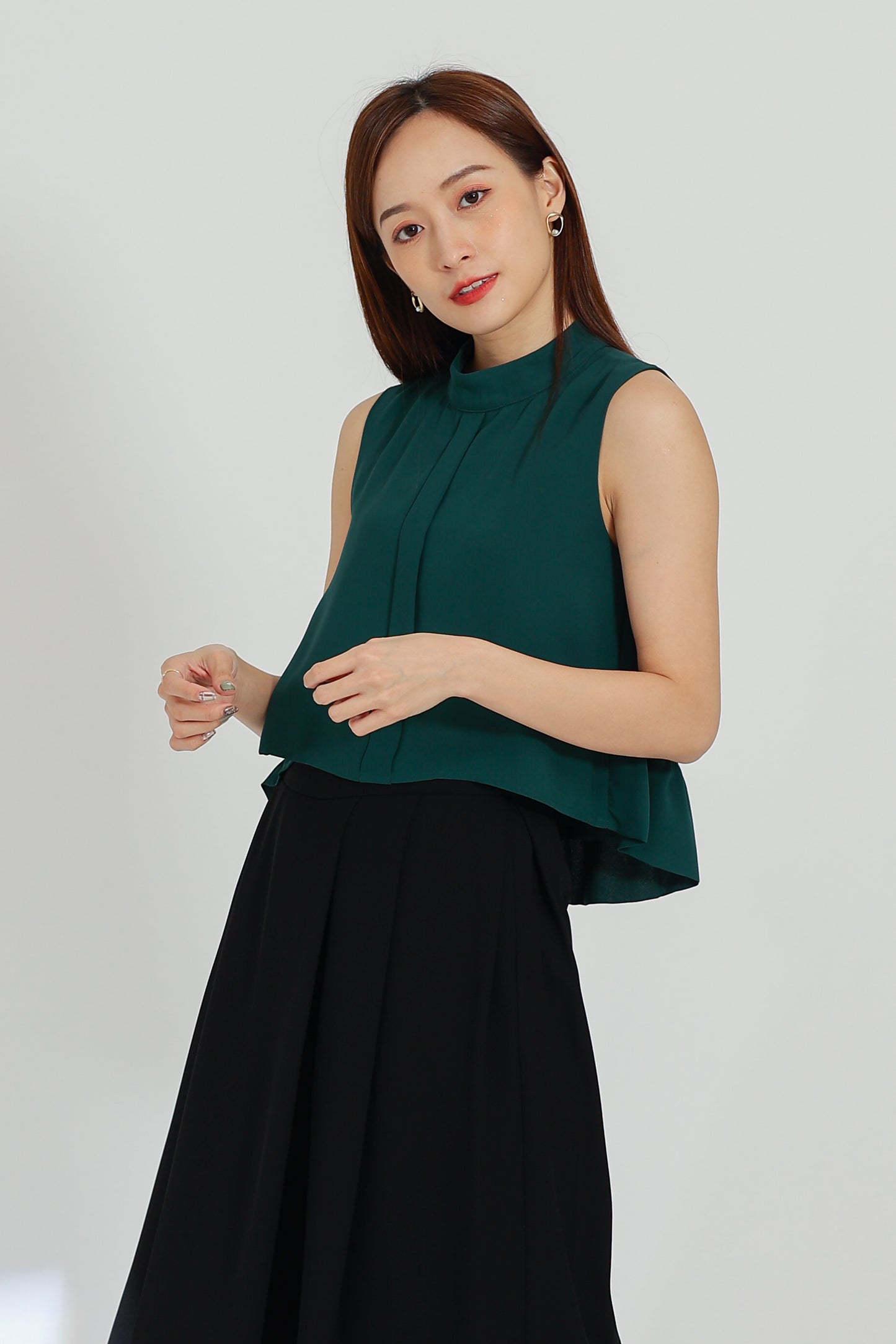 Tammi Crew Neck Top - Emerald