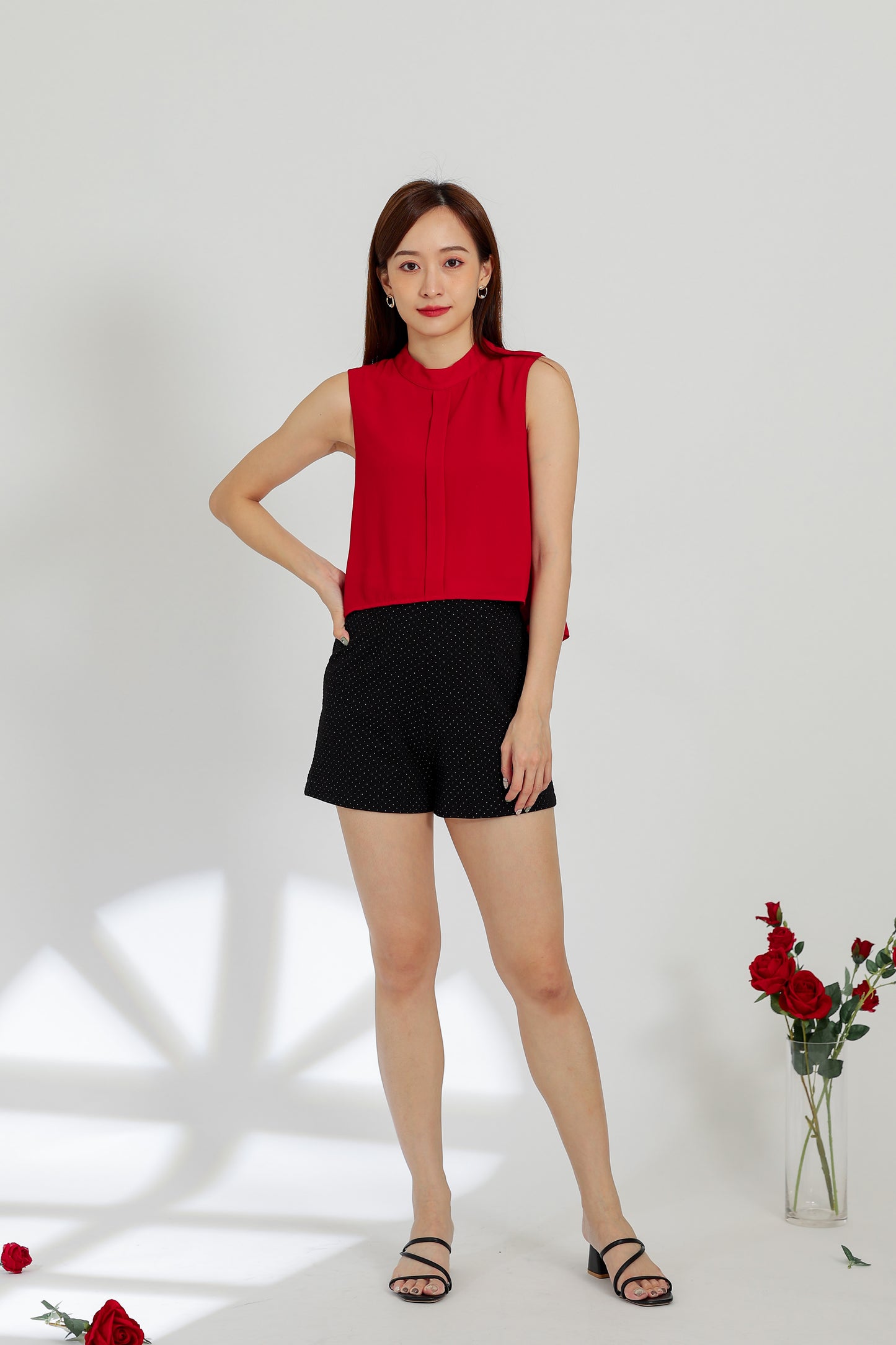 Tammi Crew Neck Top - Red