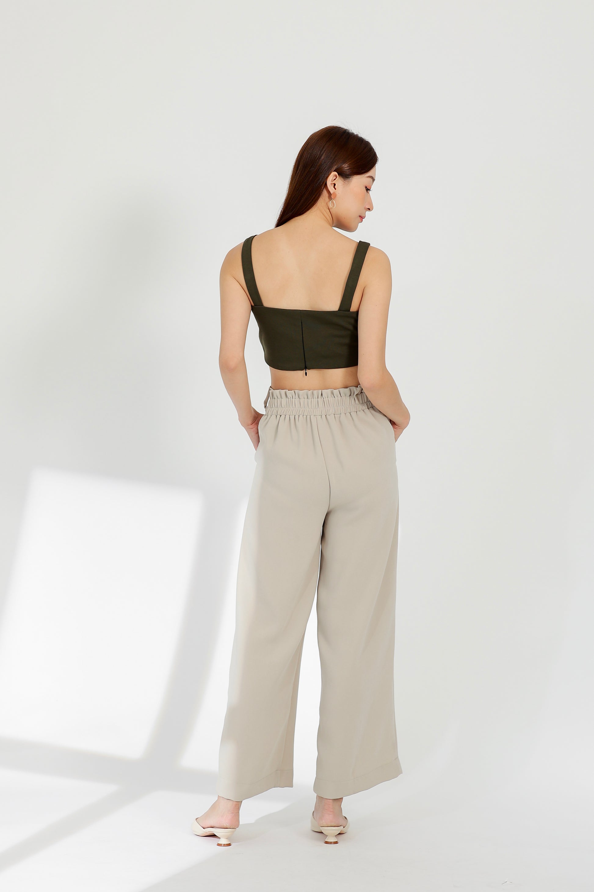 Terra Paperbag Waist Pant - Pebble