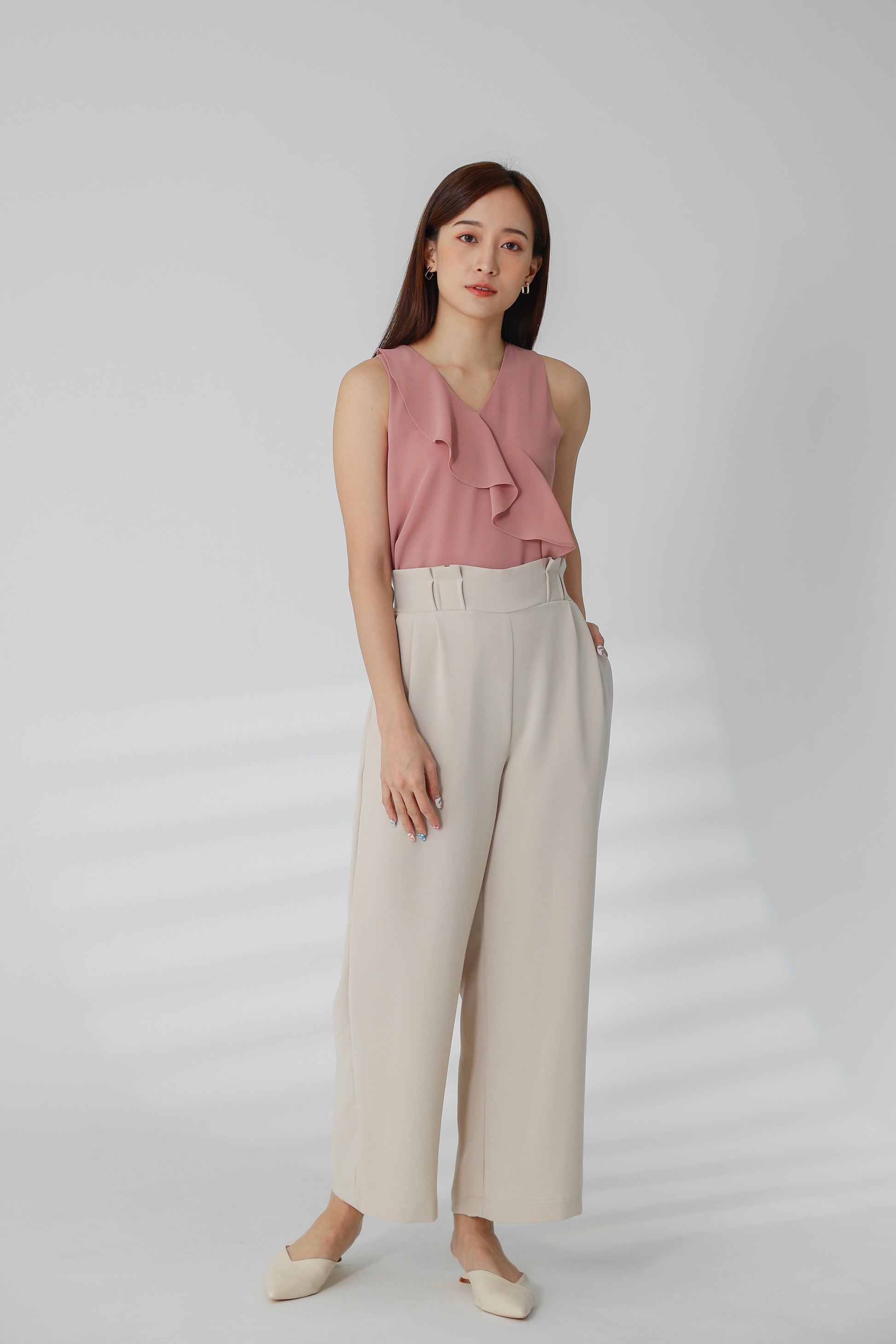 Terra Paperbag Waist Pant - Beige