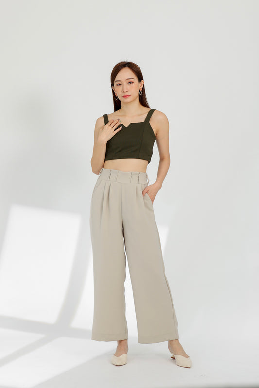 Terra Paperbag Waist Pant - Pebble