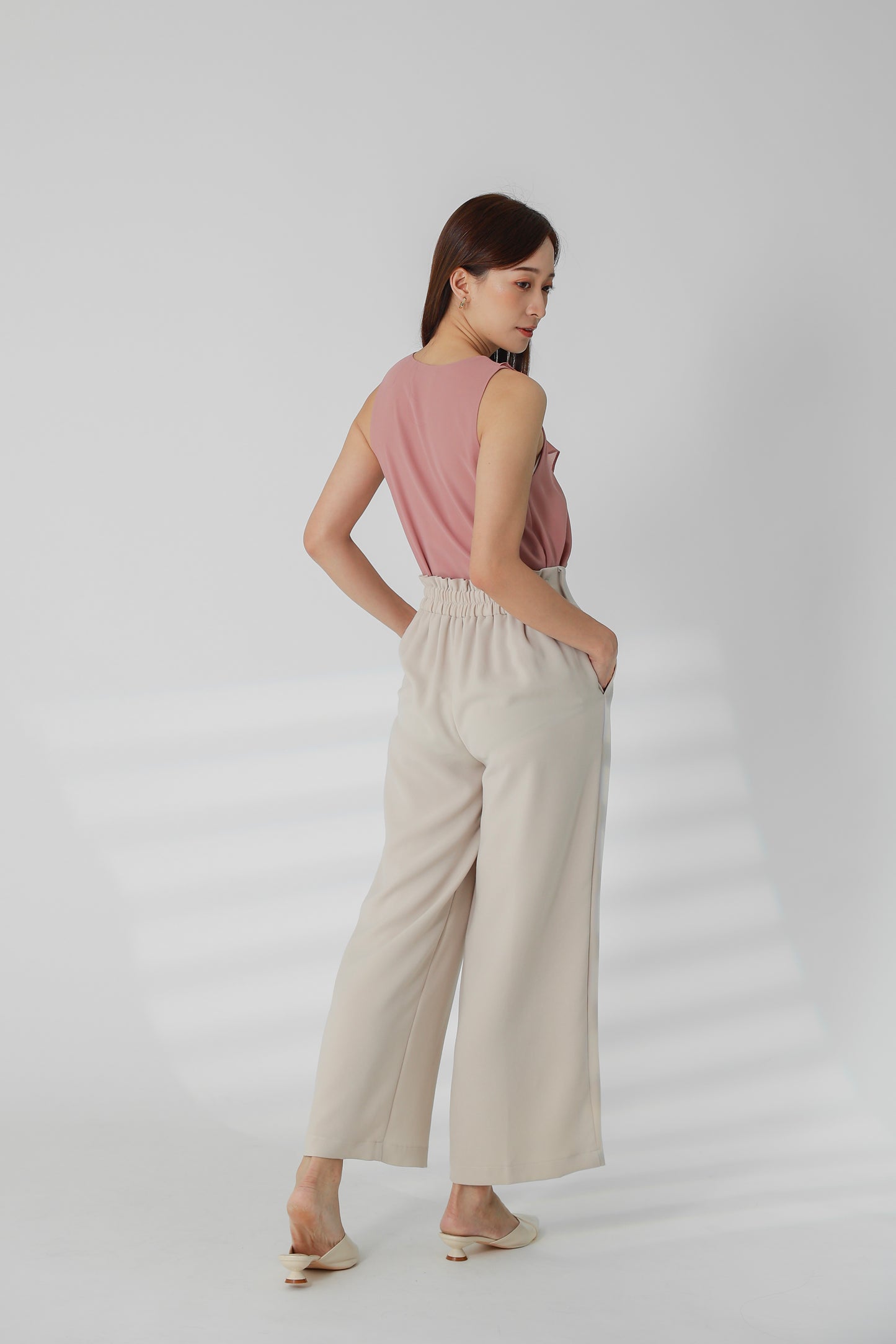Terra Paperbag Waist Pant - Beige