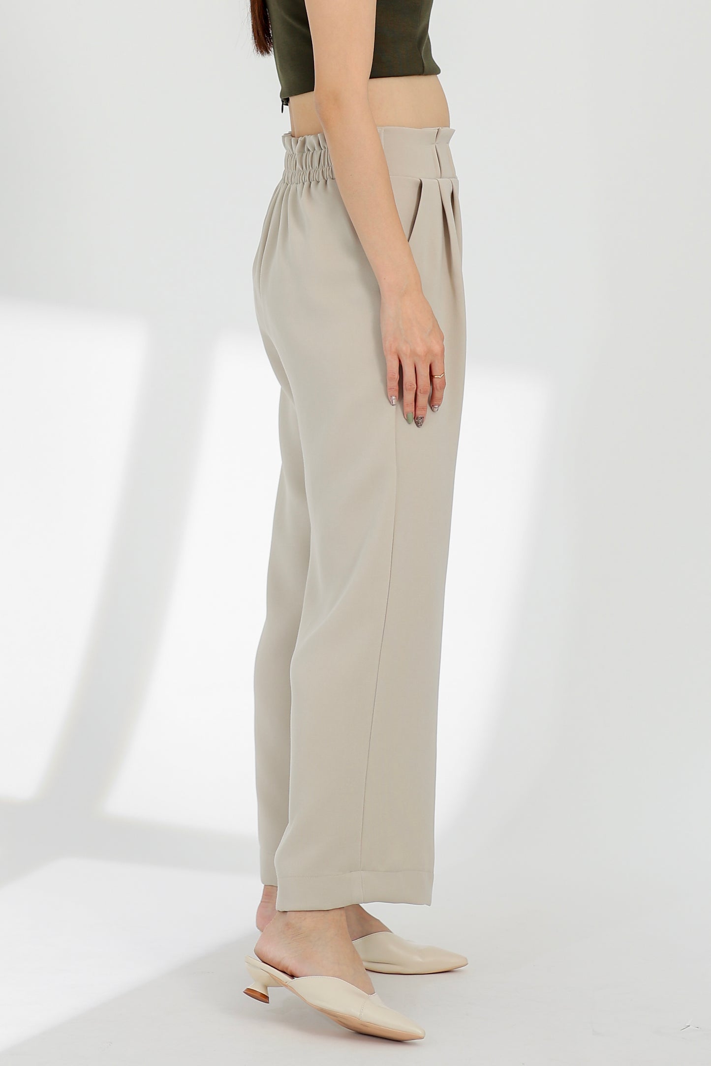 Terra Paperbag Waist Pant - Pebble