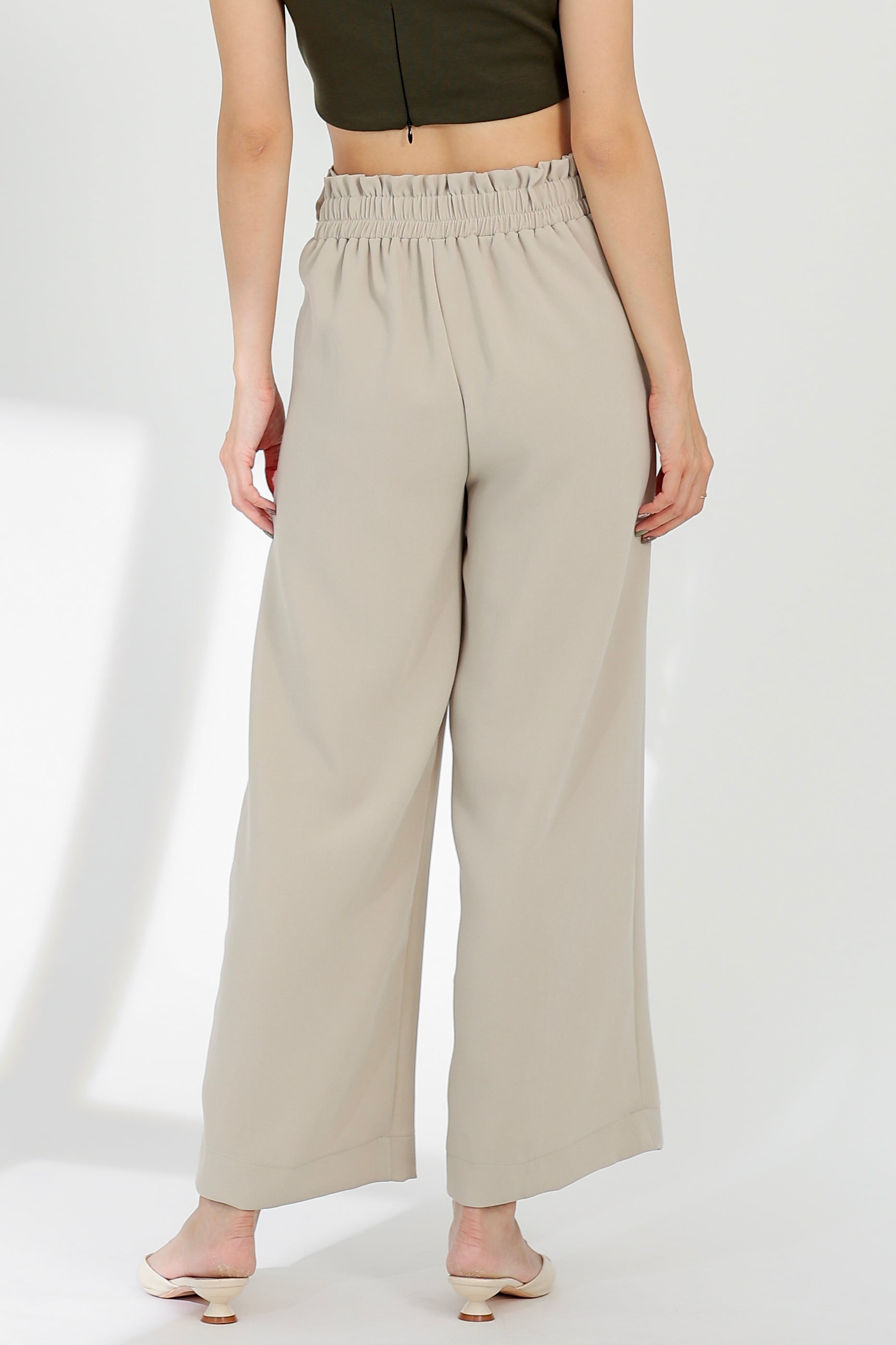 Terra Paperbag Waist Pant - Pebble
