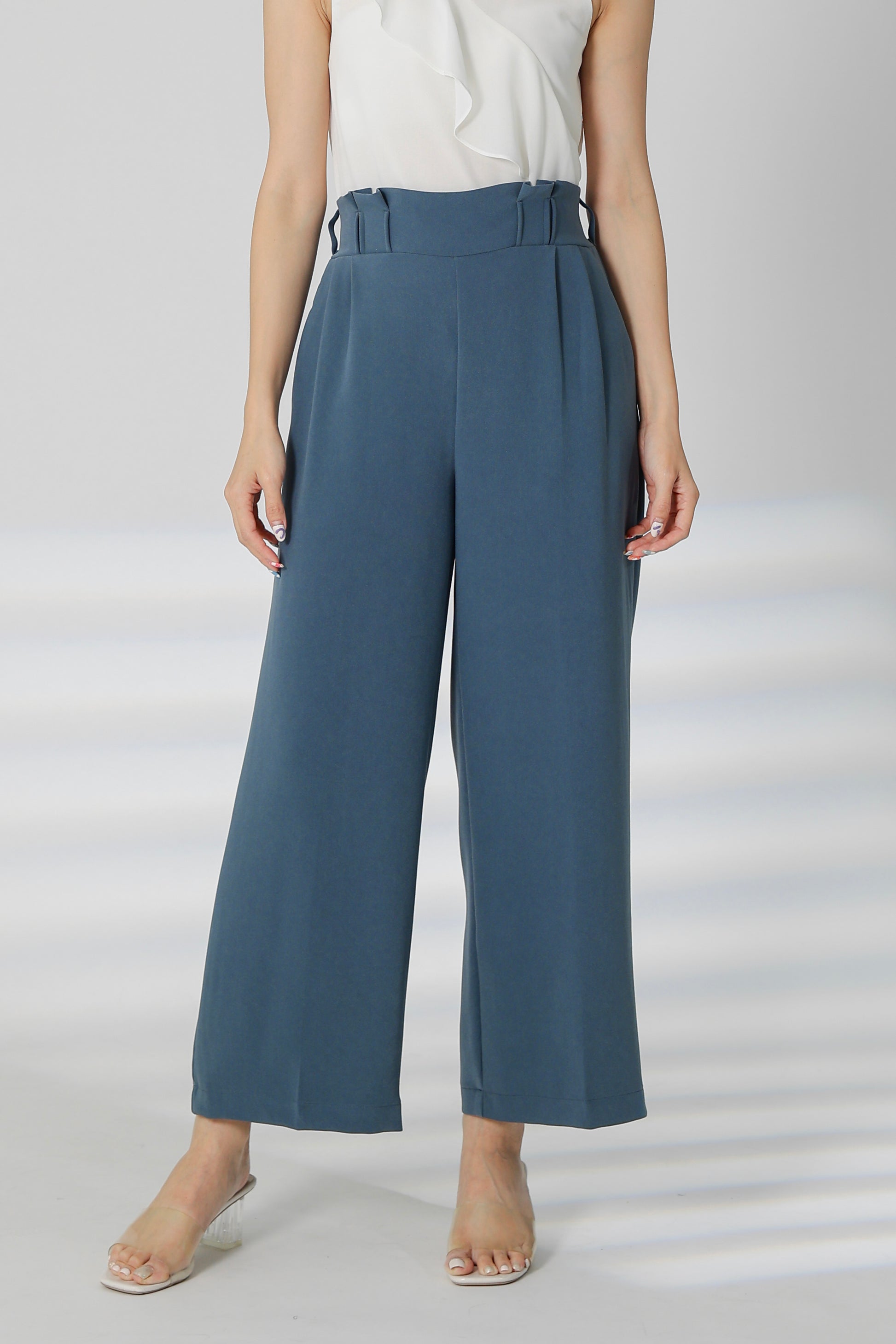 Terra Paperbag Waist Pant - Blue
