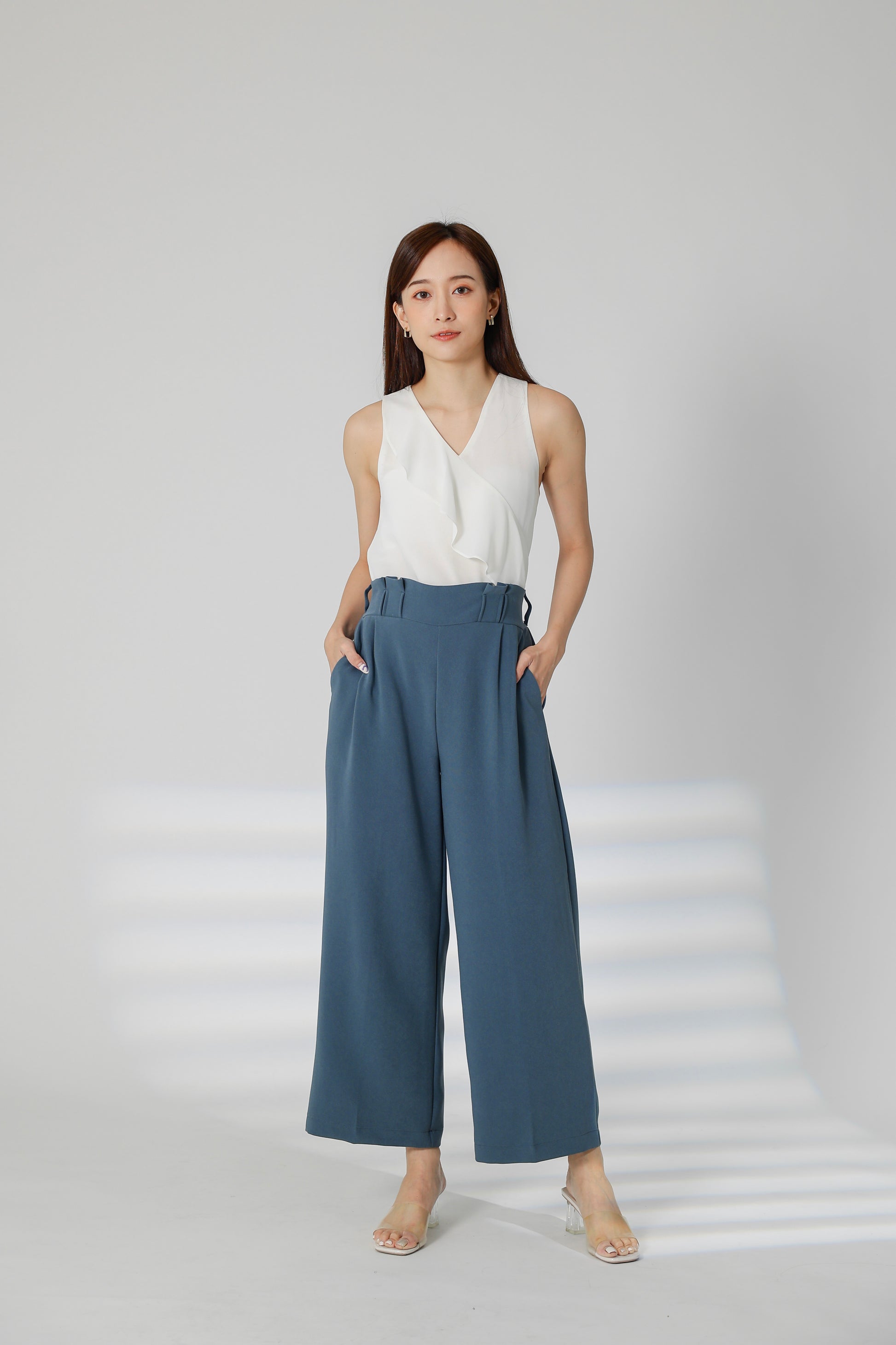 Terra Paperbag Waist Pant - Blue