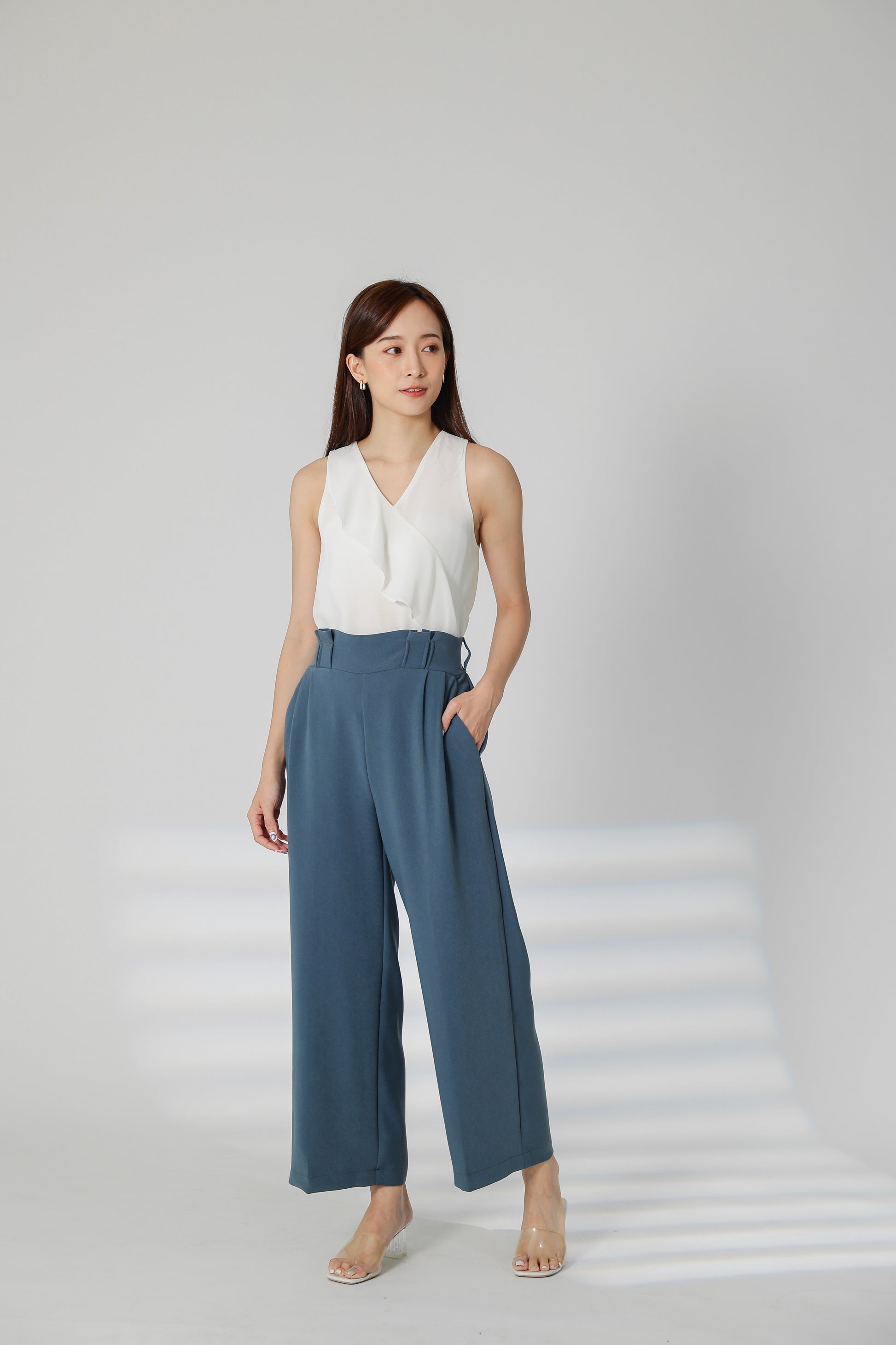Terra Paperbag Waist Pant - Blue