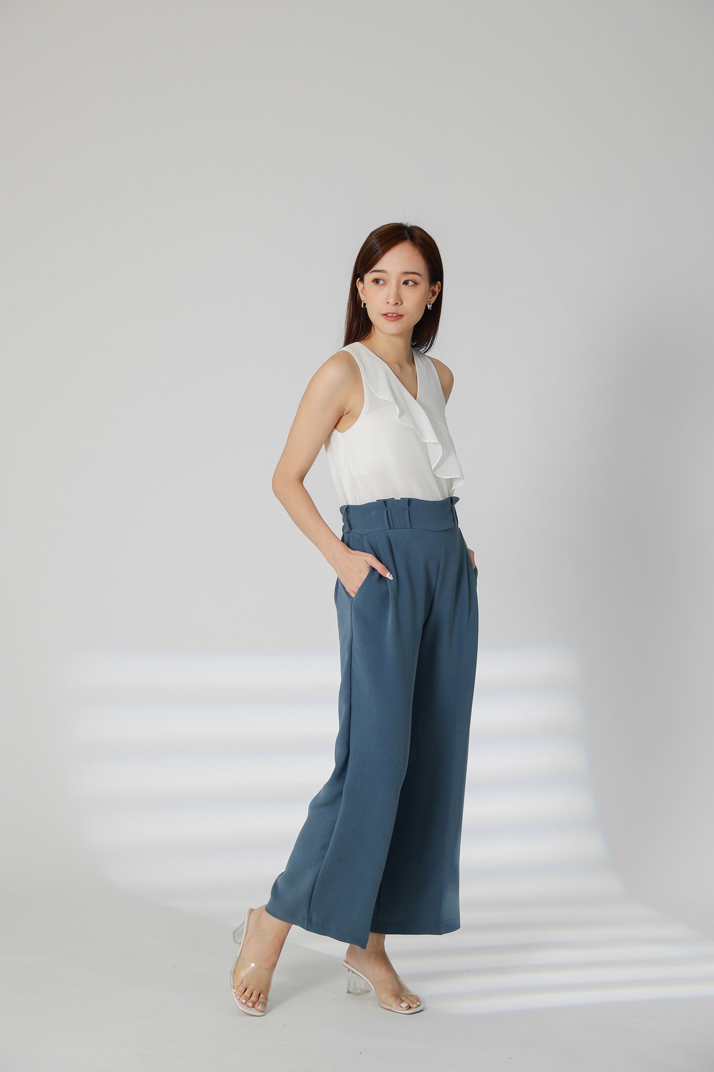 Terra Paperbag Waist Pant - Blue