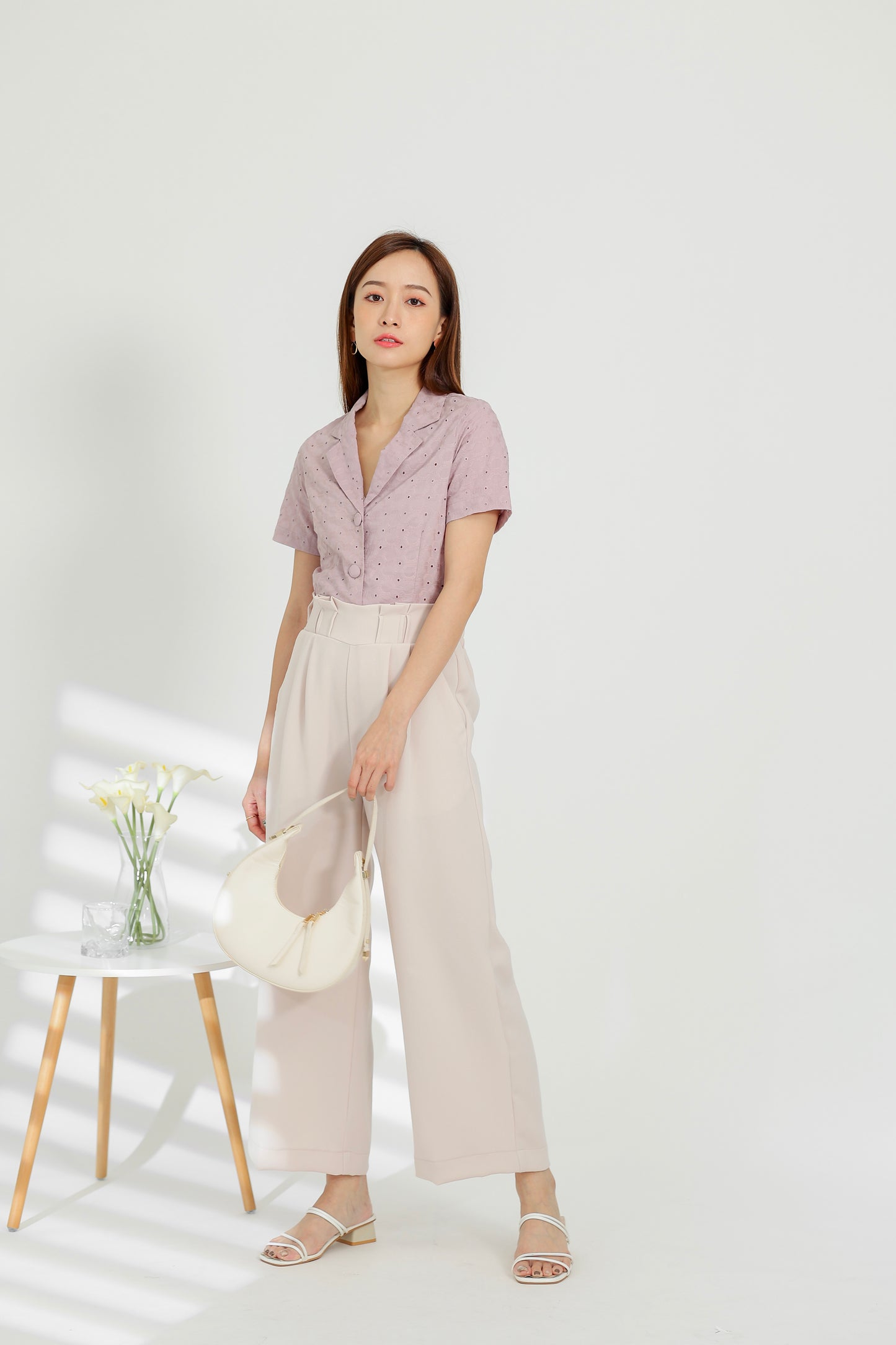 Terra Paperbag Waist Pant - Nude Pink