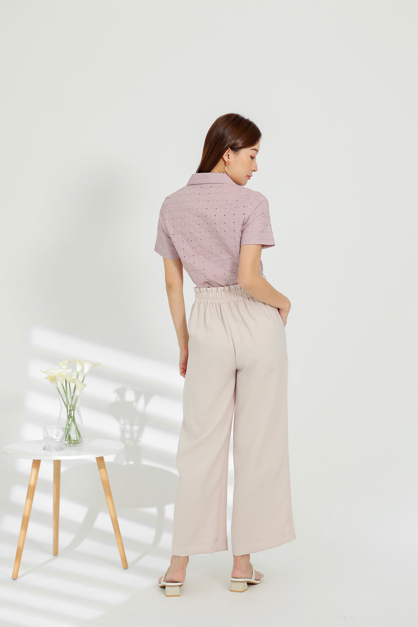 Terra Paperbag Waist Pant - Nude Pink