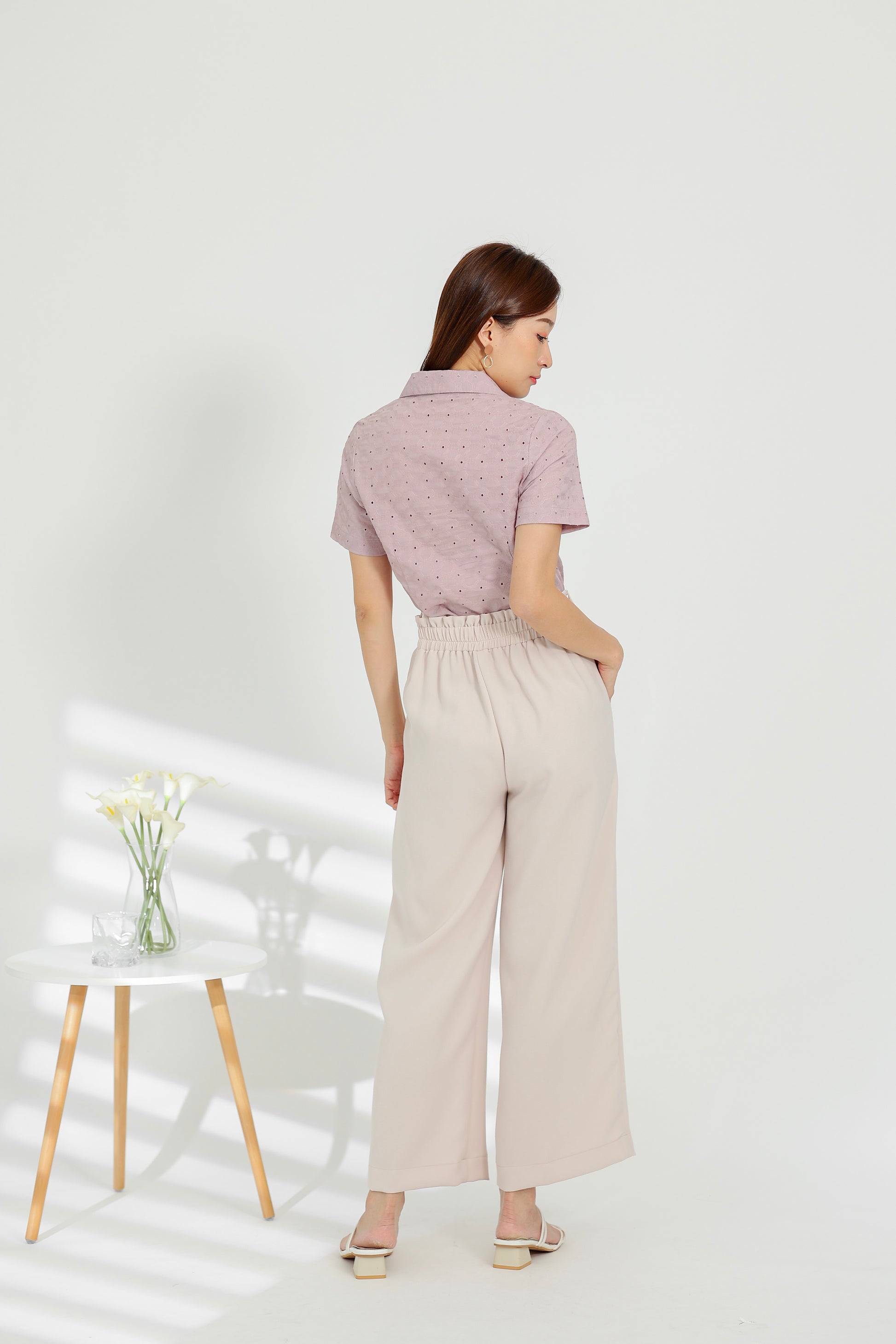 Terra Paperbag Waist Pant - Nude Pink