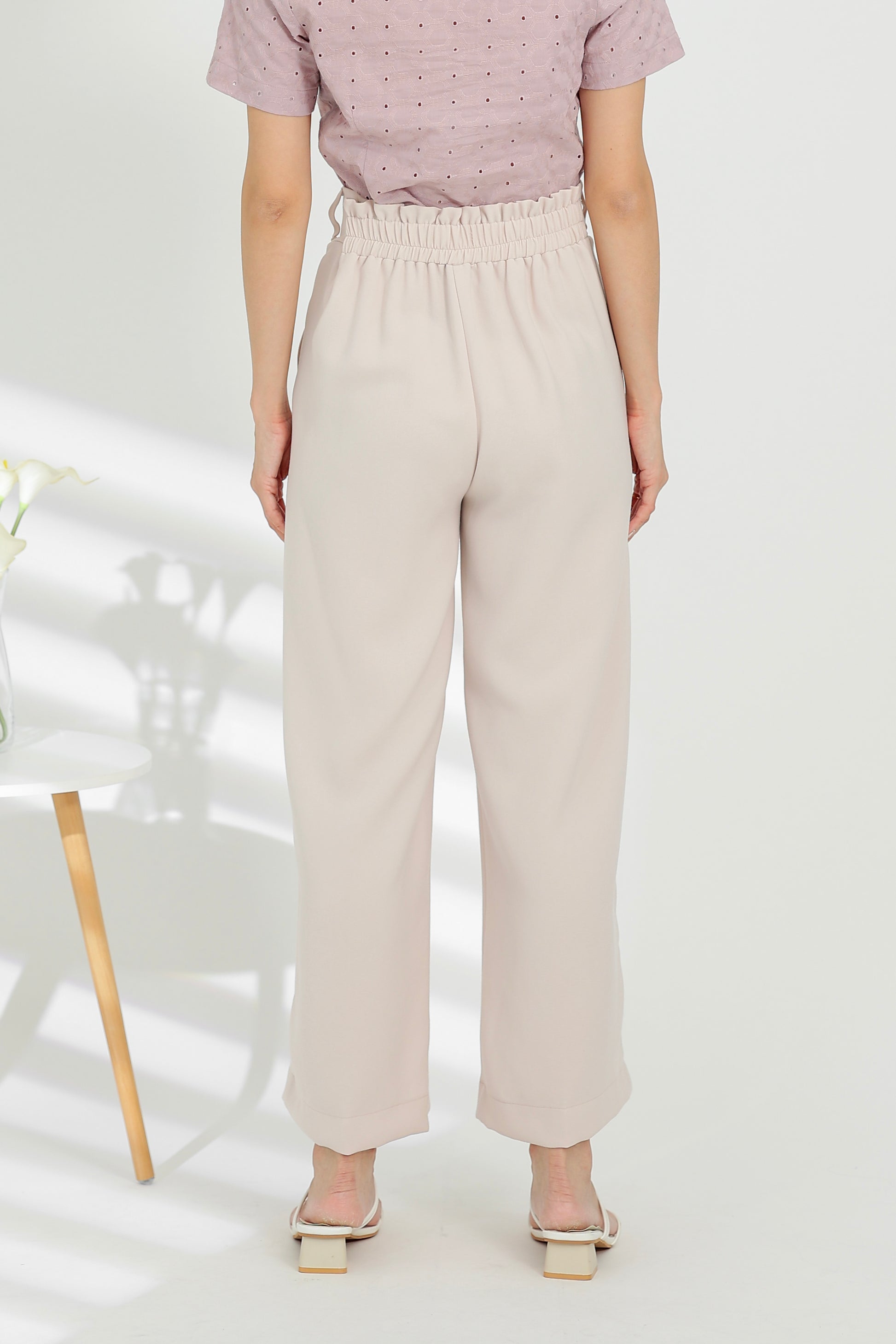 Terra Paperbag Waist Pant - Nude Pink