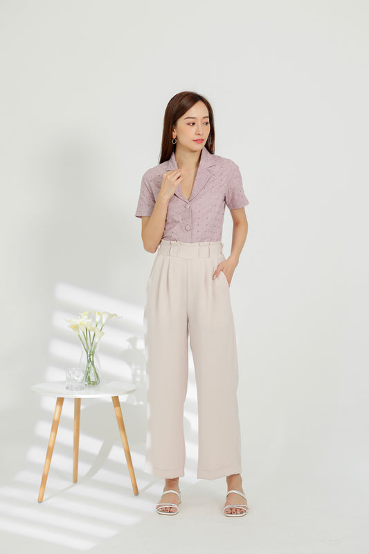 Terra Paperbag Waist Pant - Nude Pink