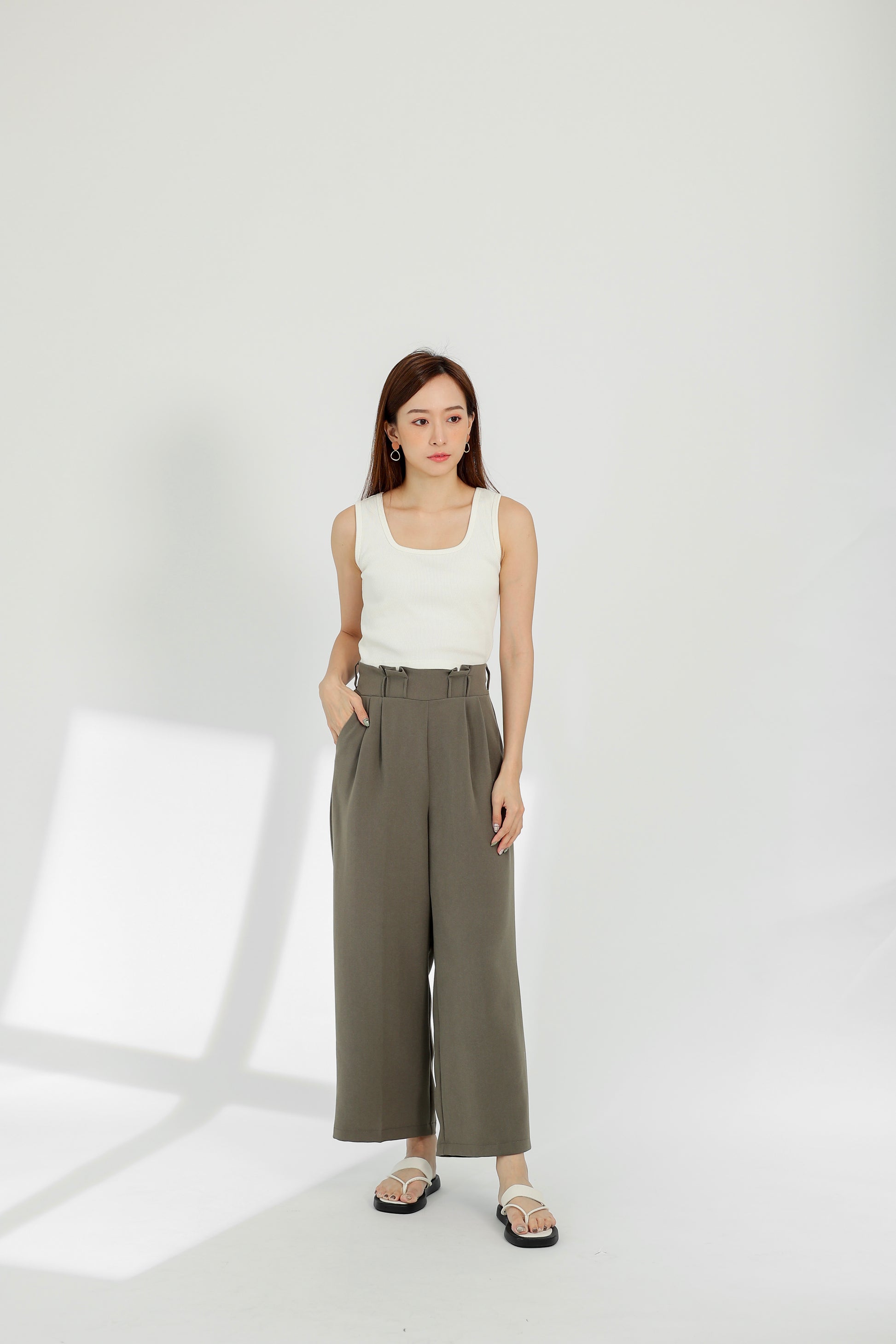 Terra Paperbag Waist Pant - Rip Olive
